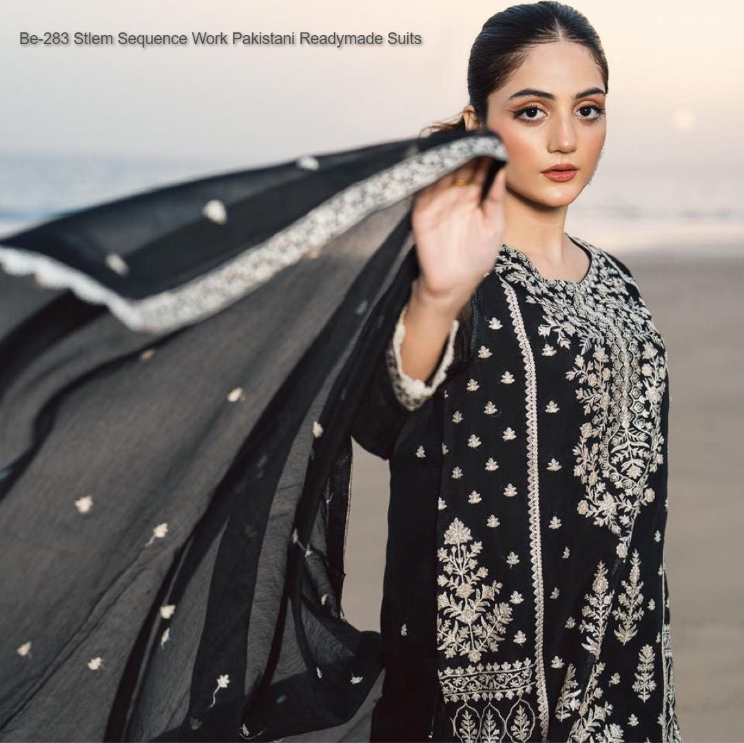 Be-283 Stlem Sequence Work Pakistani Readymade Suits