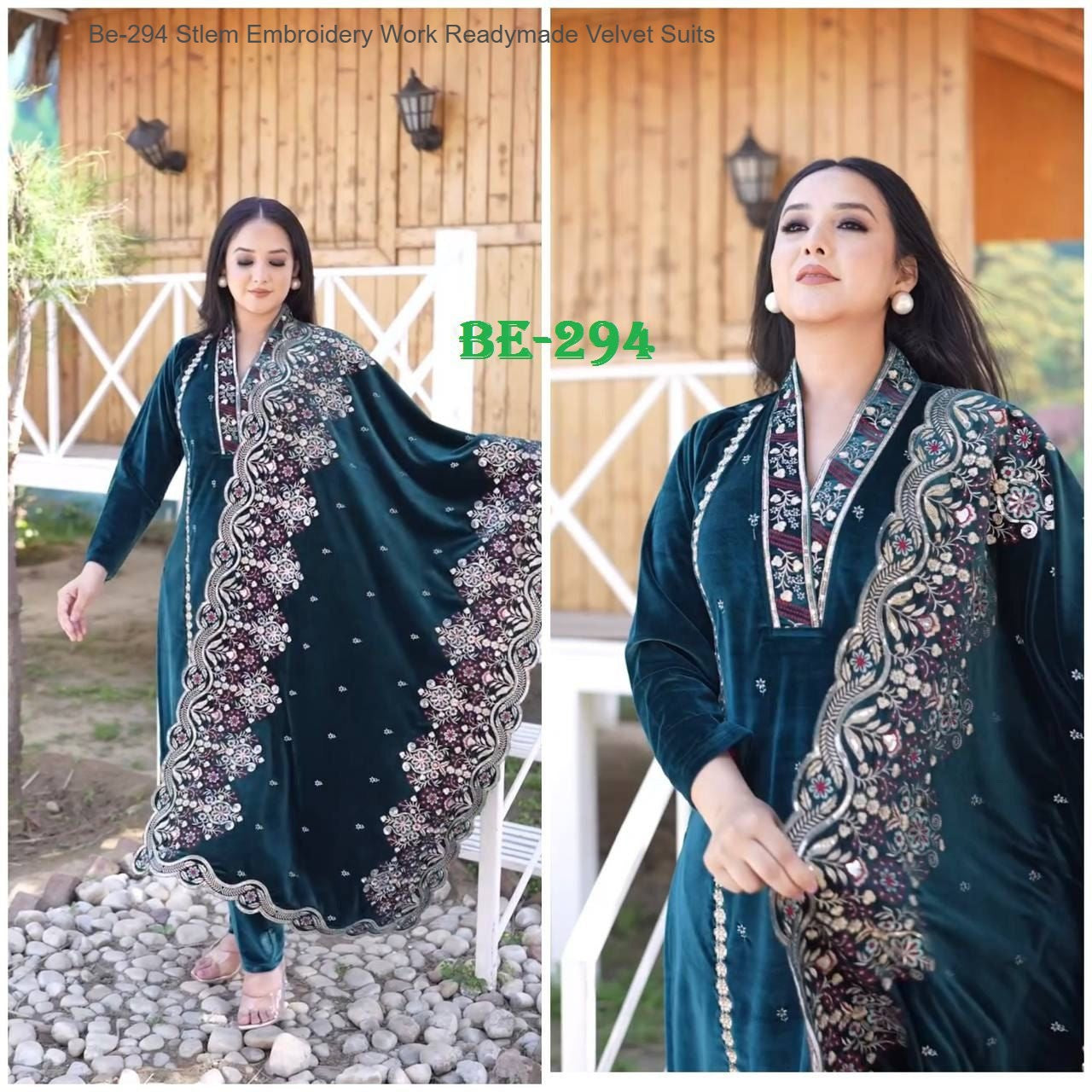 Be-192 Stlem Sequence Work Readymade Velvet Suits