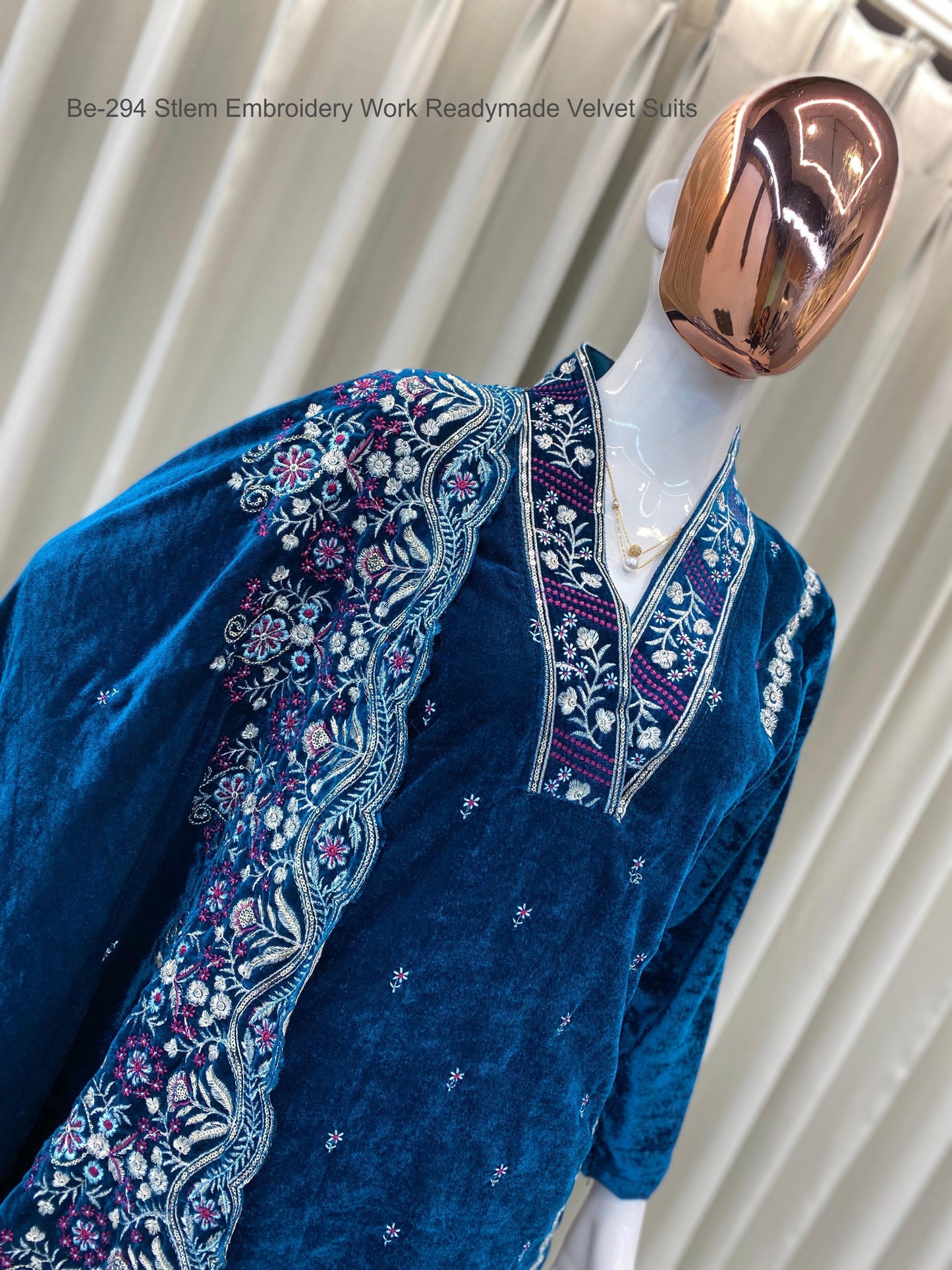 Be-192 Stlem Sequence Work Readymade Velvet Suits