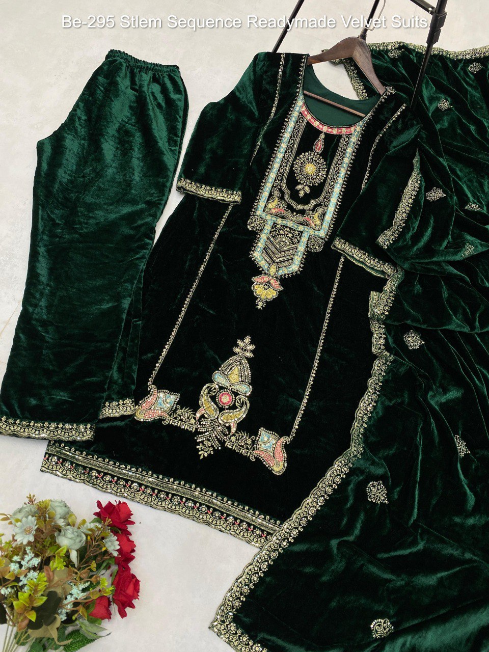 Be-295 Stlem Sequence Readymade Velvet Suits