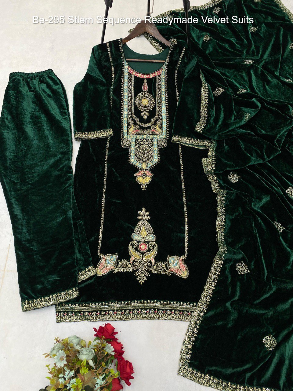 Be-295 Stlem Sequence Readymade Velvet Suits