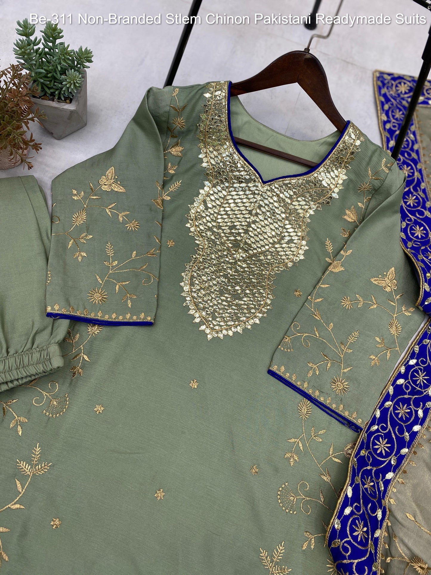 Be-311 Non-Branded Stlem Chinon Pakistani Readymade Suits