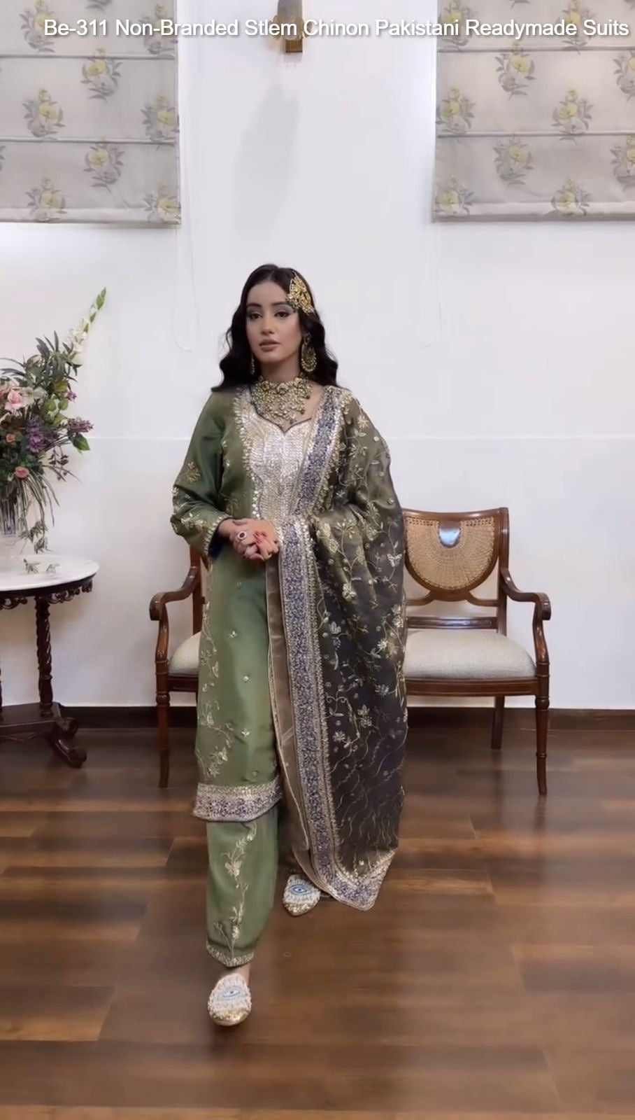 Be-311 Non-Branded Stlem Chinon Pakistani Readymade Suits