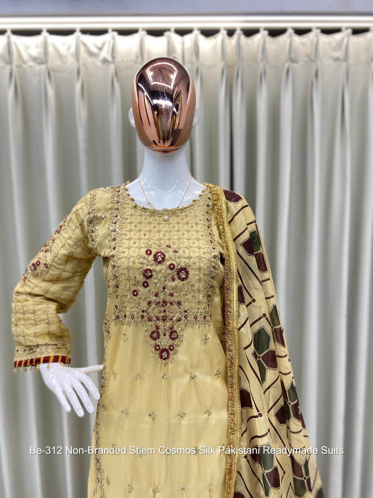 Be-312 Non-Branded Stlem Cosmos Silk Pakistani Readymade Suits