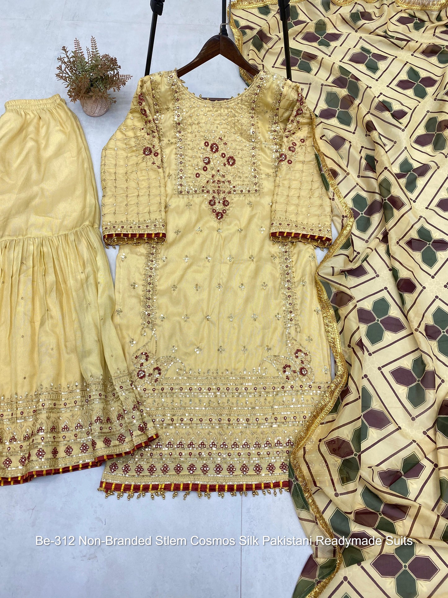 Be-312 Non-Branded Stlem Cosmos Silk Pakistani Readymade Suits