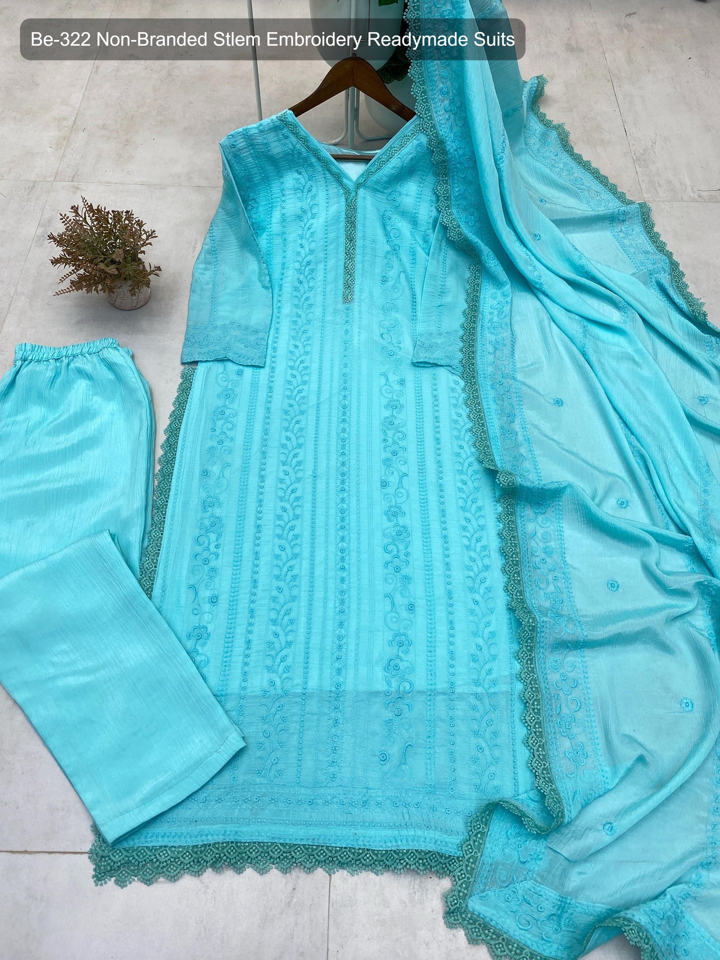 Be-322 Non-Branded Stlem Embroidery Readymade Suits