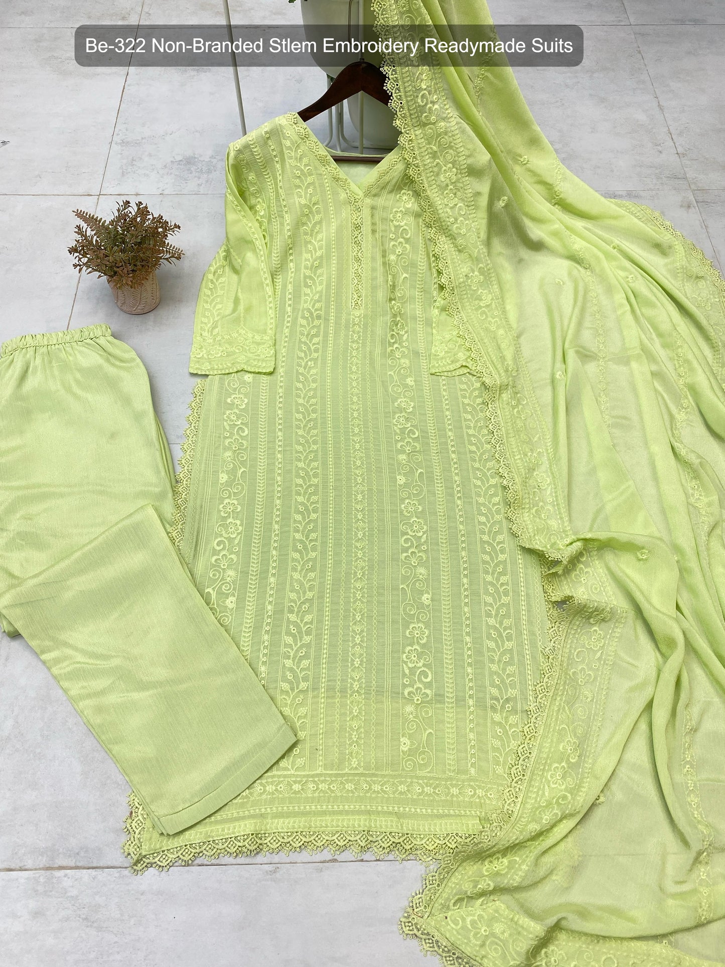 Be-322 Non-Branded Stlem Embroidery Readymade Suits