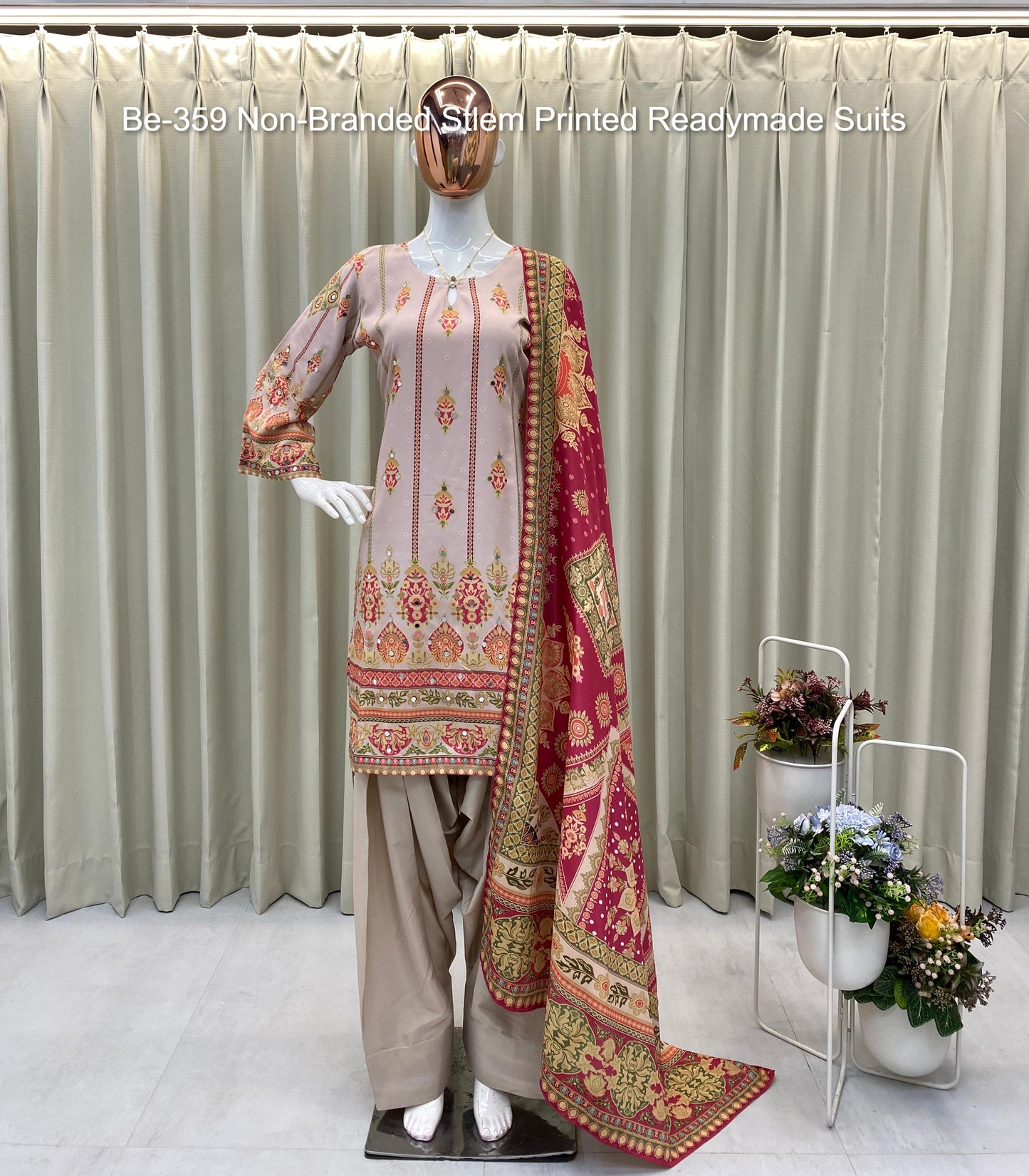 Be-359 Non-Branded Stlem Printed Readymade Suits