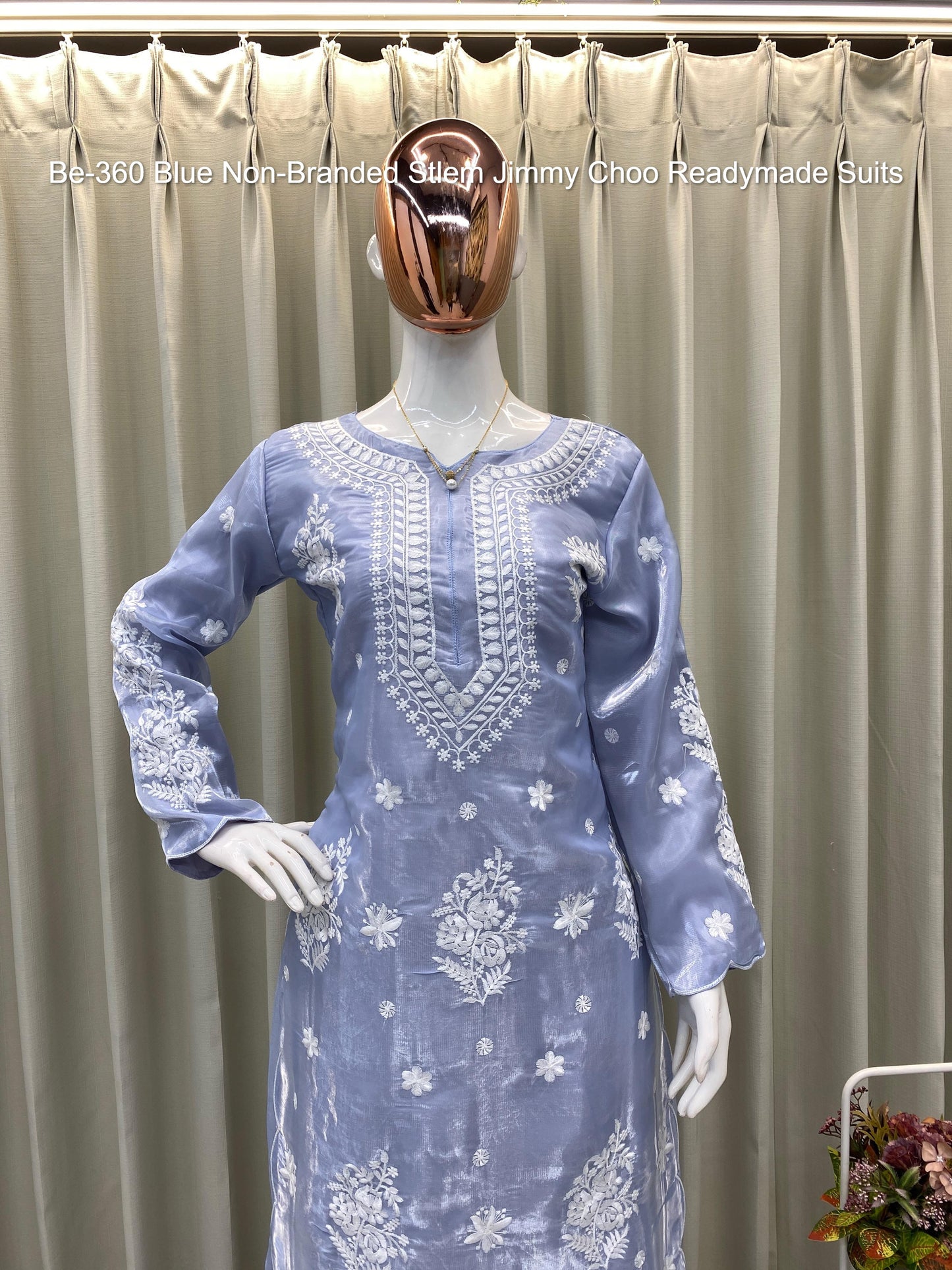 Be-360 Blue Non-Branded Stlem Jimmy Choo Readymade Suits
