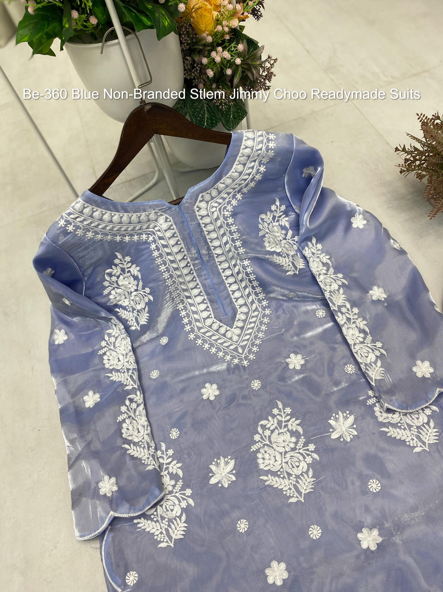 Be-360 Blue Non-Branded Stlem Jimmy Choo Readymade Suits