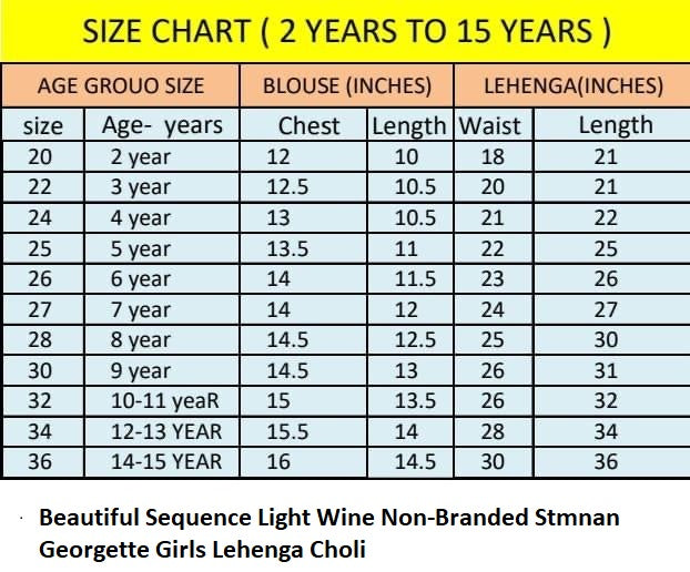 Beautiful Sequence Light Wine Non-Branded Stmnan Georgette Girls Lehenga Choli