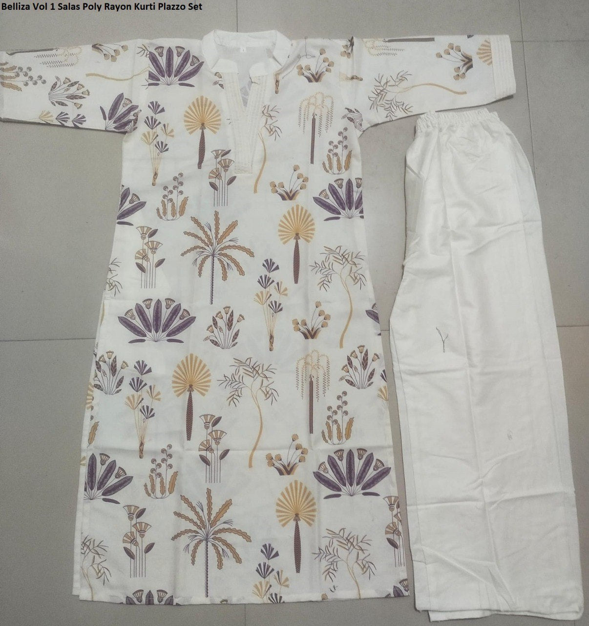 Belliza Vol 1 Salas Poly Rayon Kurti Plazzo Set