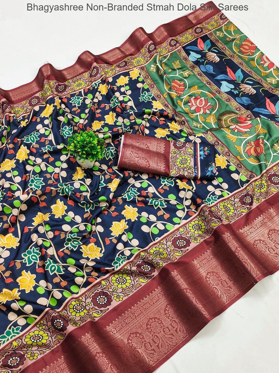 Bhagyashree Non-Branded Stmah Dola Silk Sarees