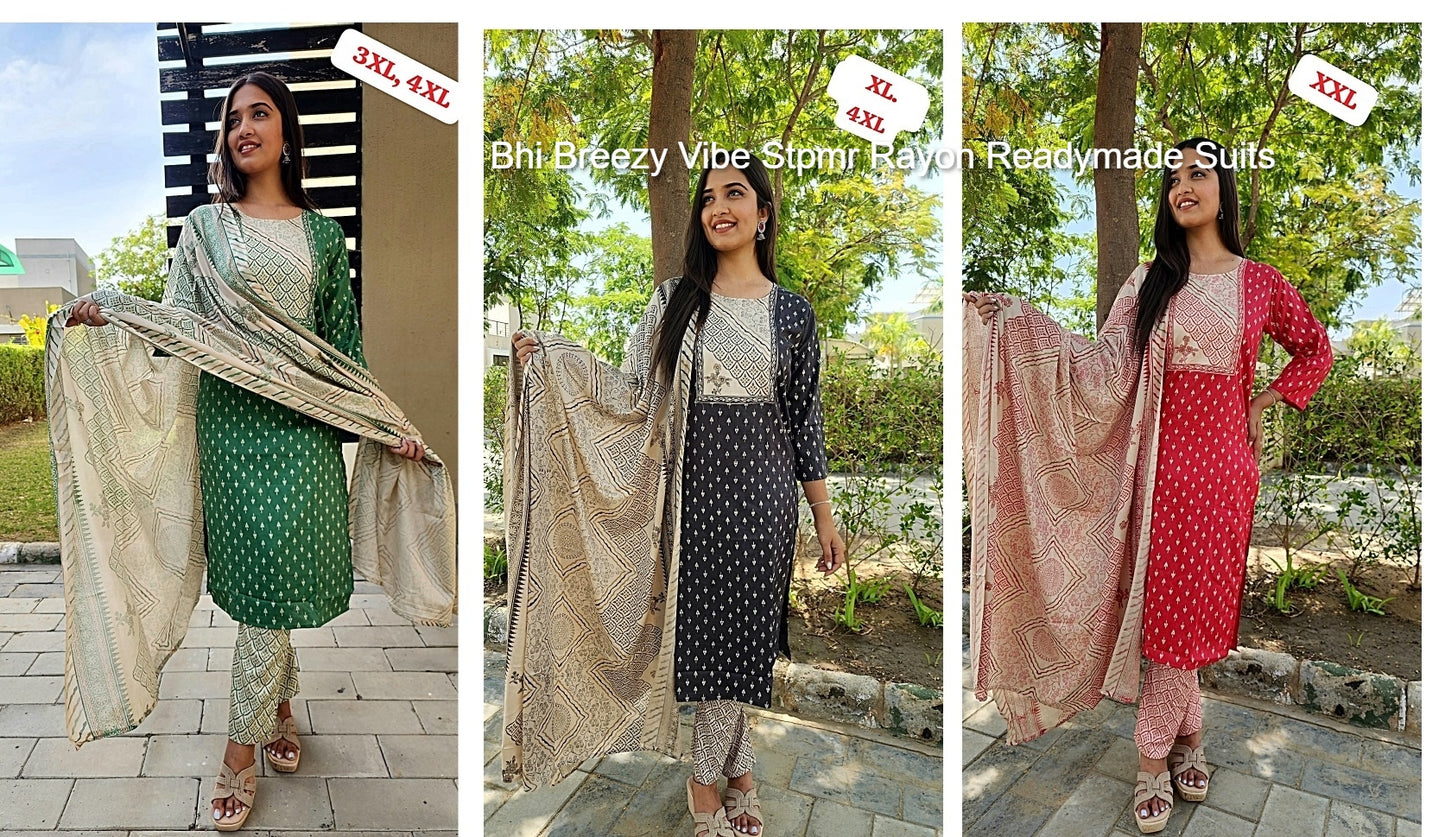 Bhi Breezy Vibe Stpmr Rayon Readymade Suits