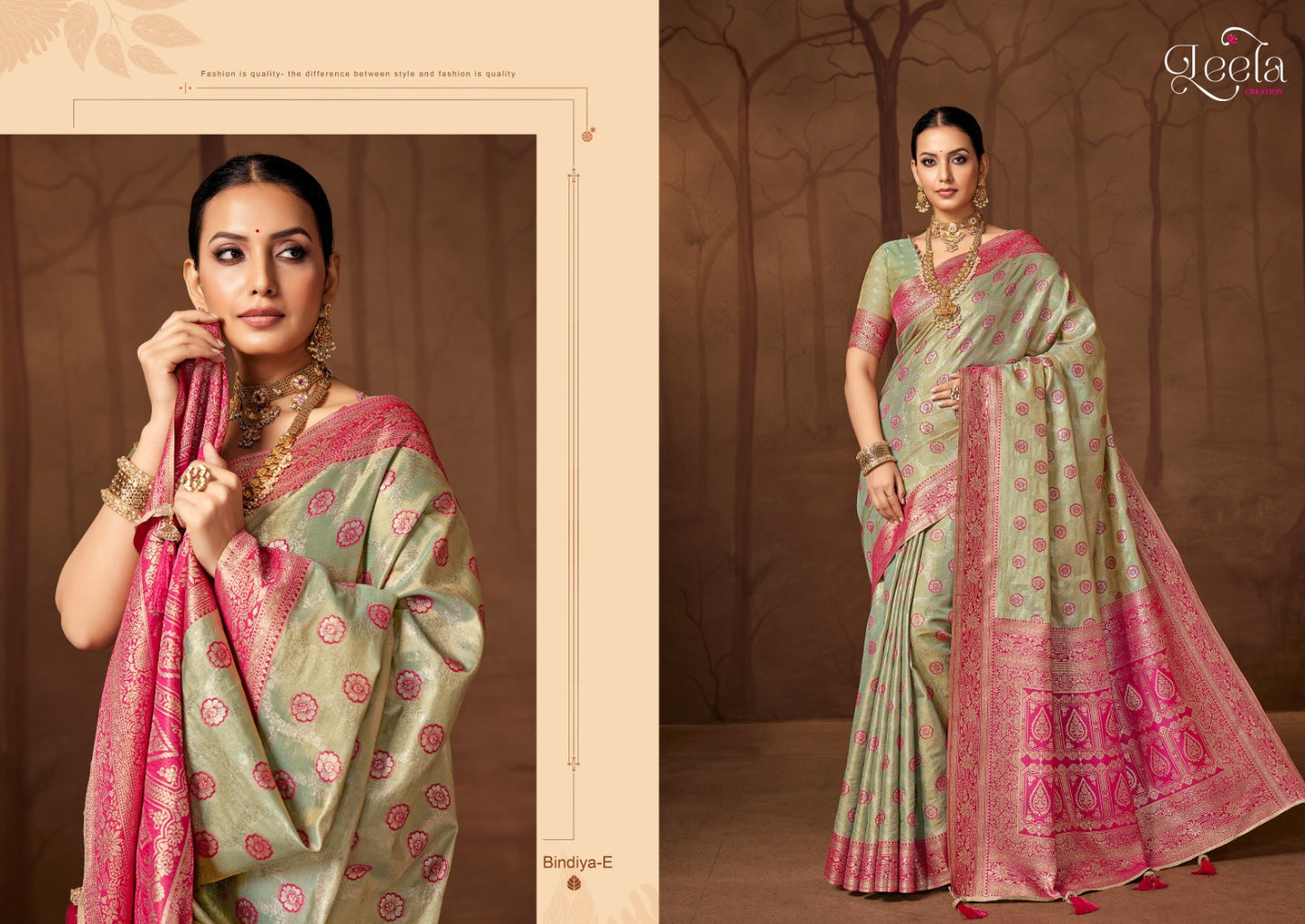 Bindiya-E Leela Sumitra Dyed Sarees