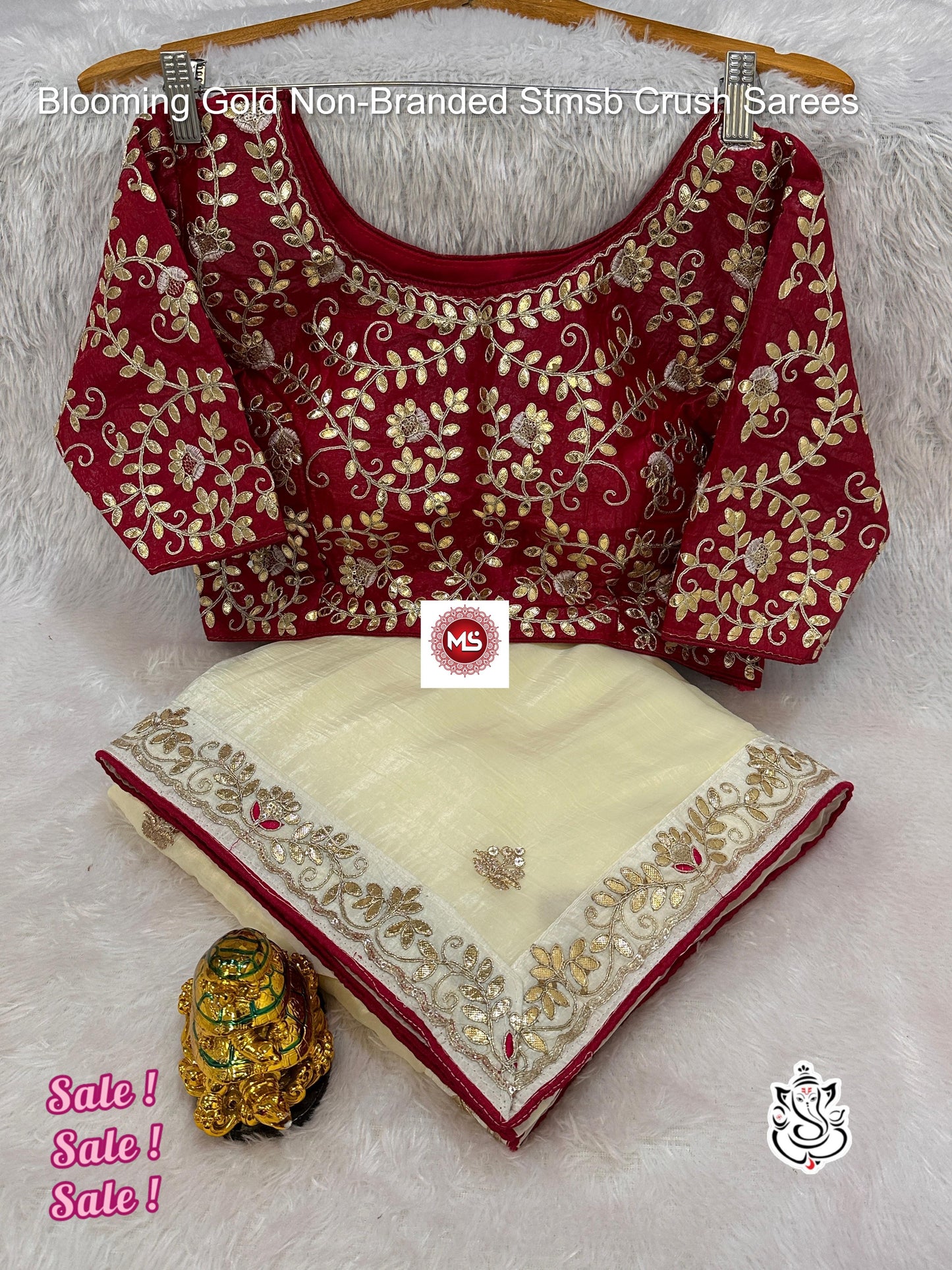 Blooming Gold Non-Branded Stmsb Crush Sarees