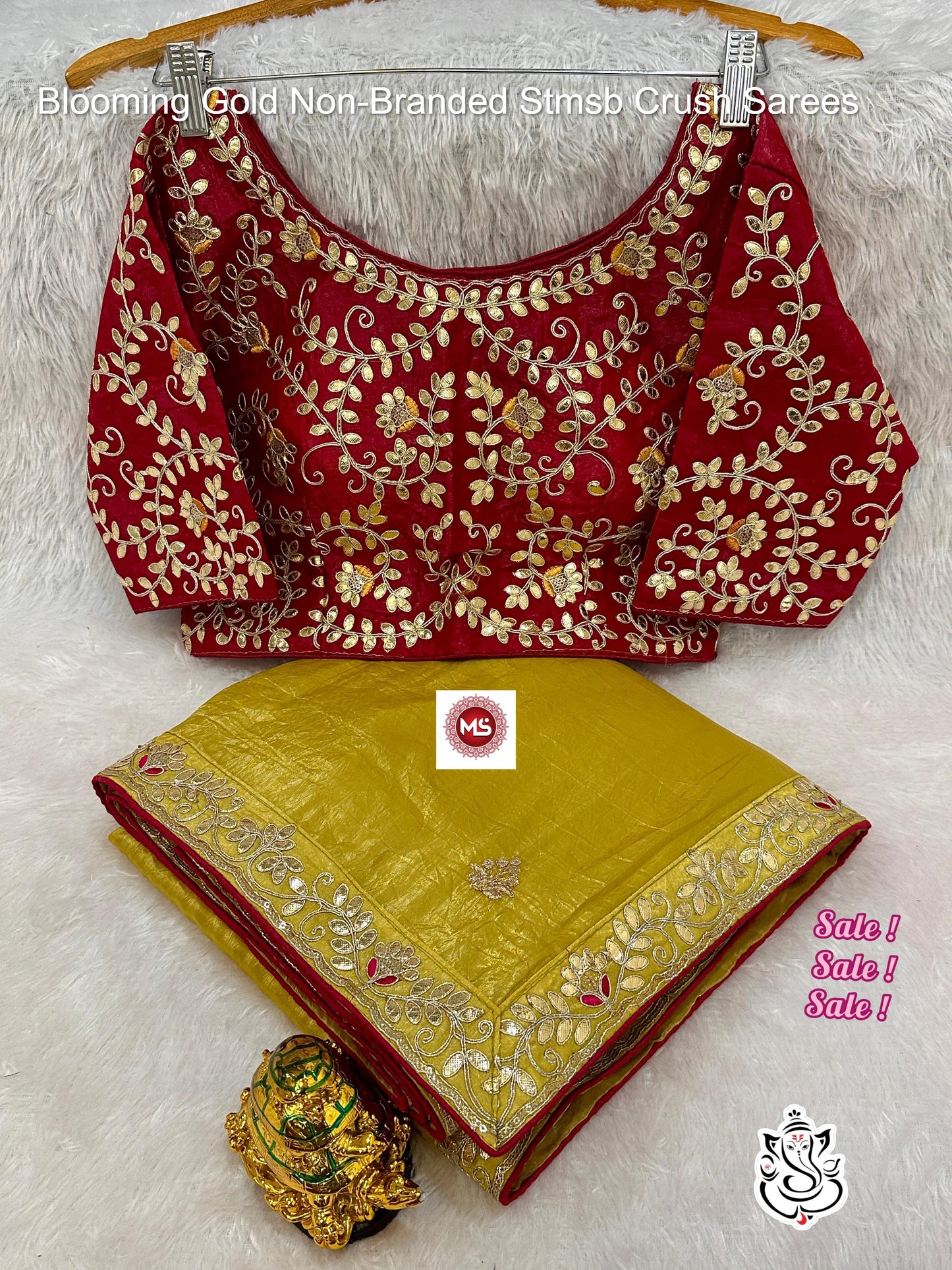 Blooming Gold Non-Branded Stmsb Crush Sarees