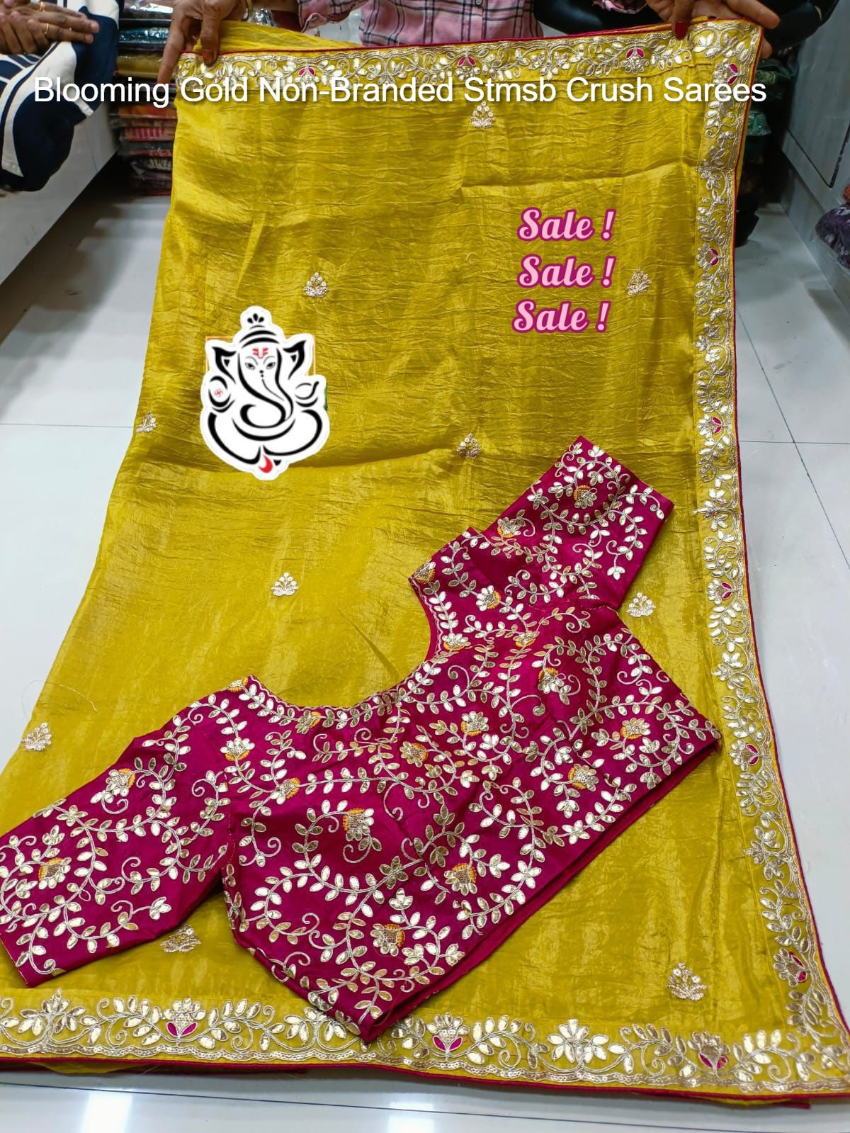 Blooming Gold Non-Branded Stmsb Crush Sarees