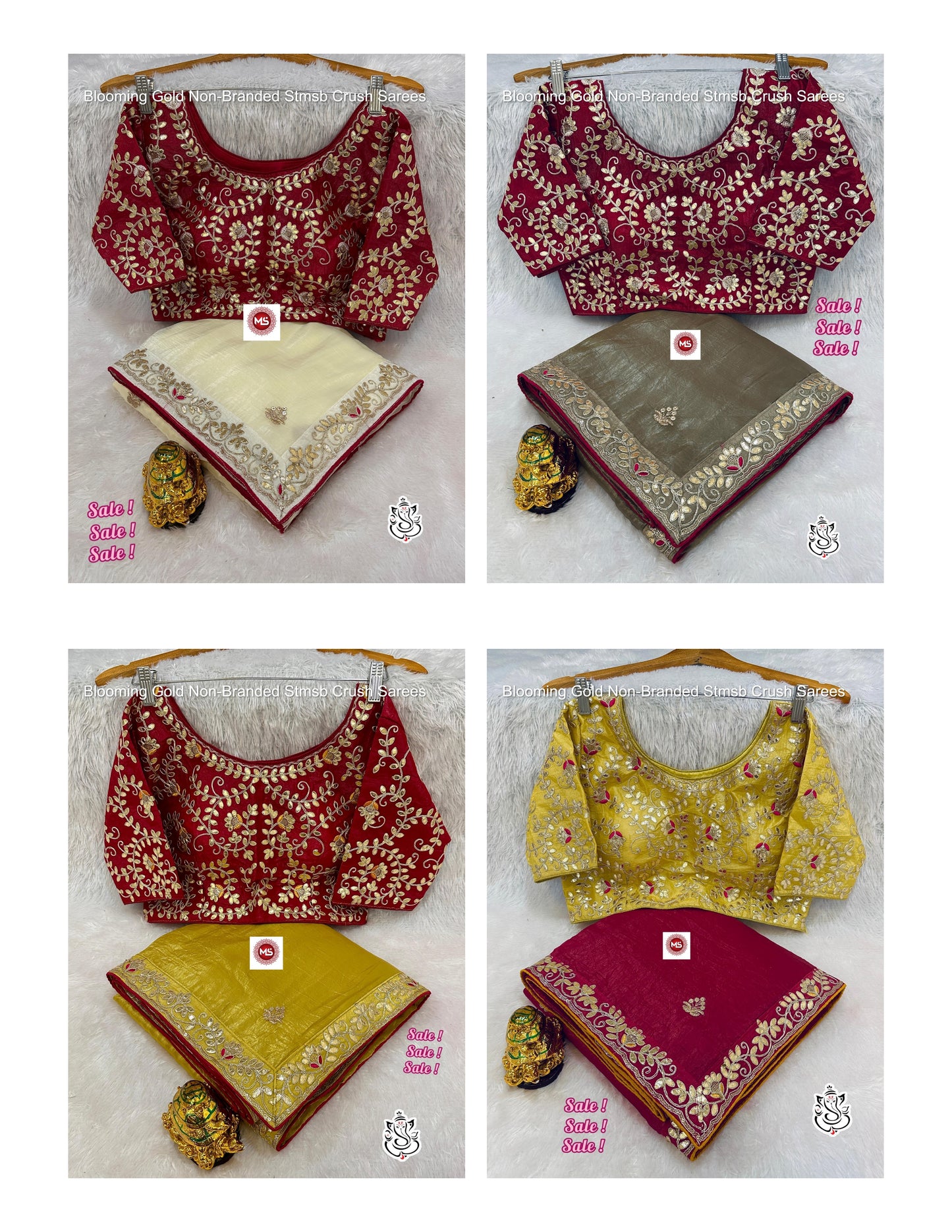 Blooming Gold Non-Branded Stmsb Crush Sarees