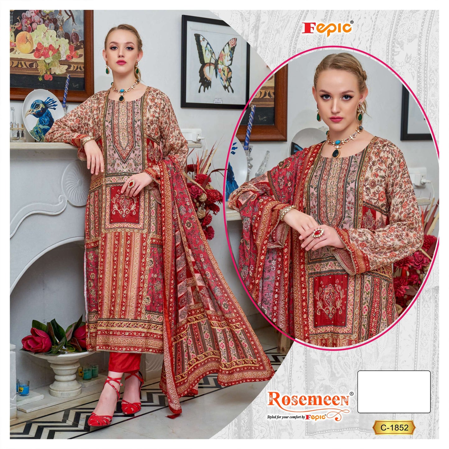 C-1852 Rosemeen Fepic Printed Pakistani Salwar Suits