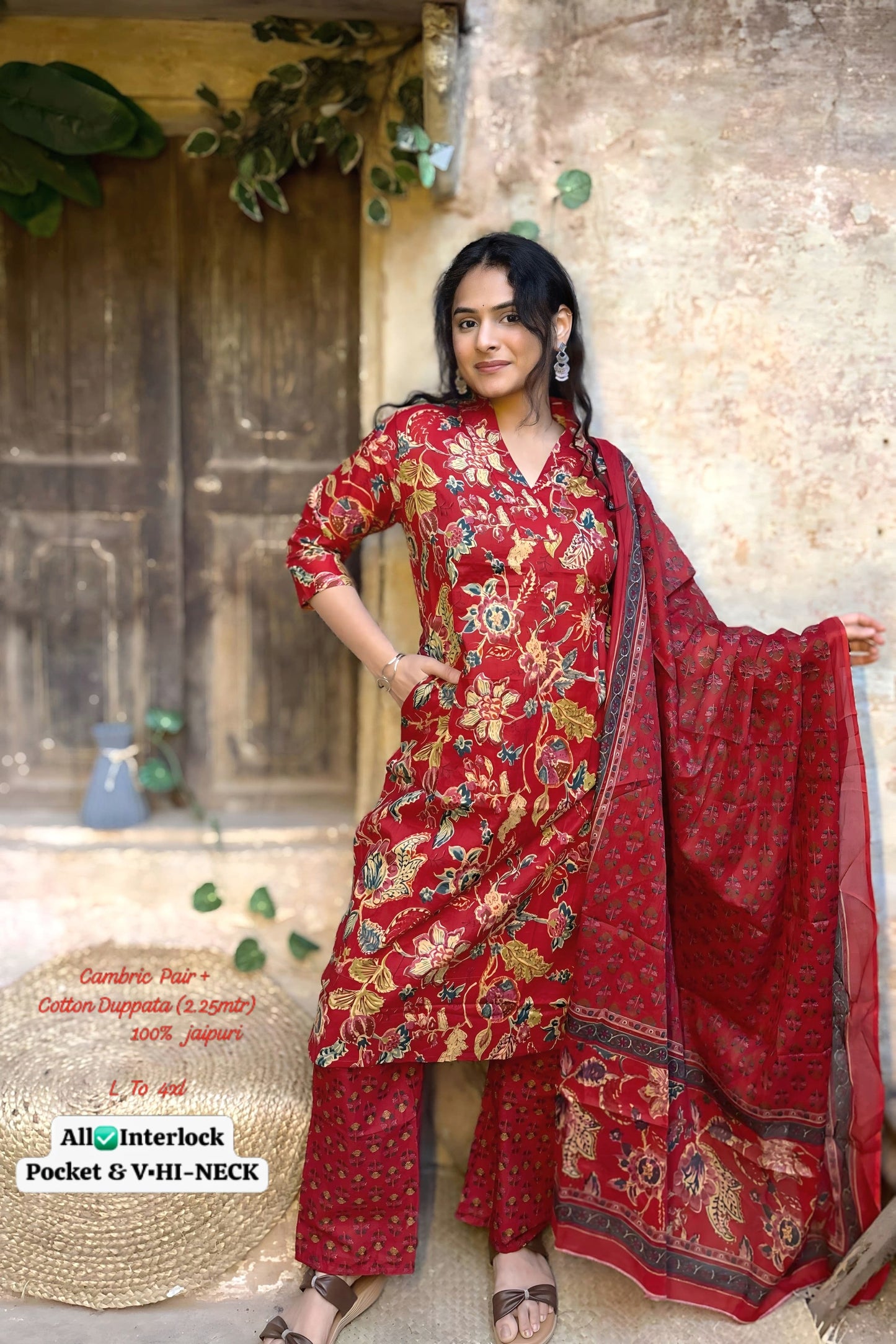 Cambric Pair Non-Branded Stpmr Cotton Readymade Suits