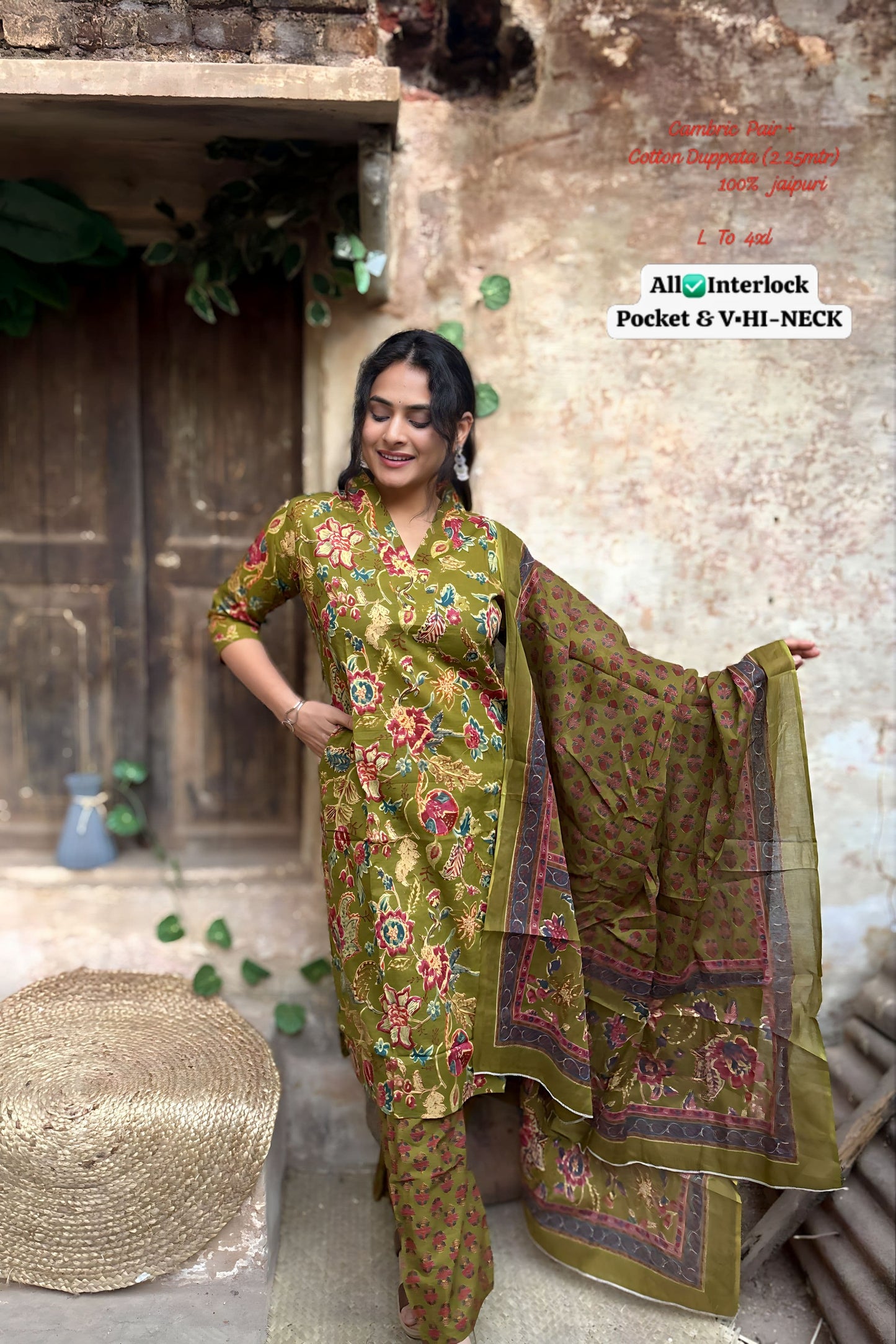 Cambric Pair Non-Branded Stpmr Cotton Readymade Suits