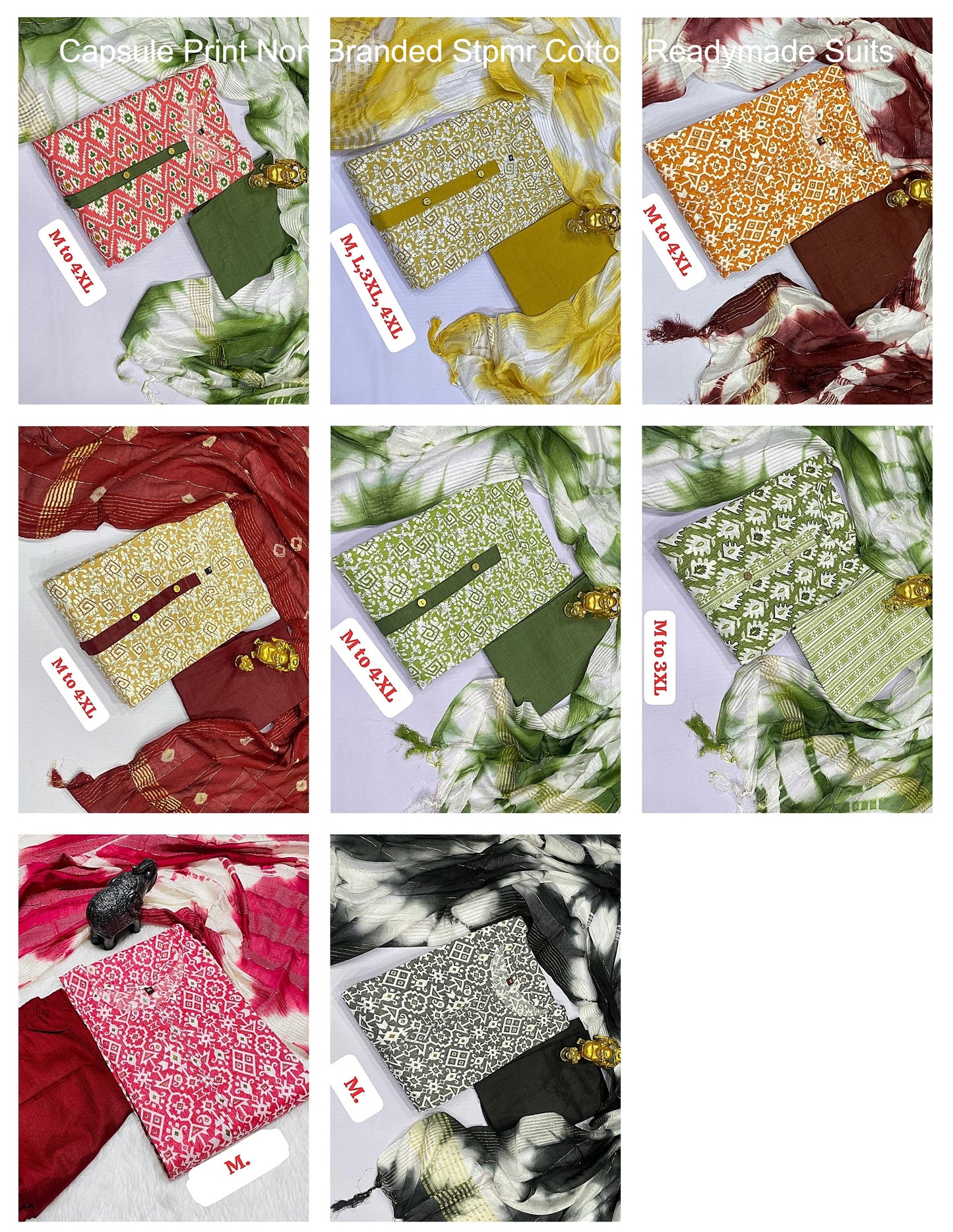 Capsule Print Non-Branded Stpmr Cotton Readymade Suits