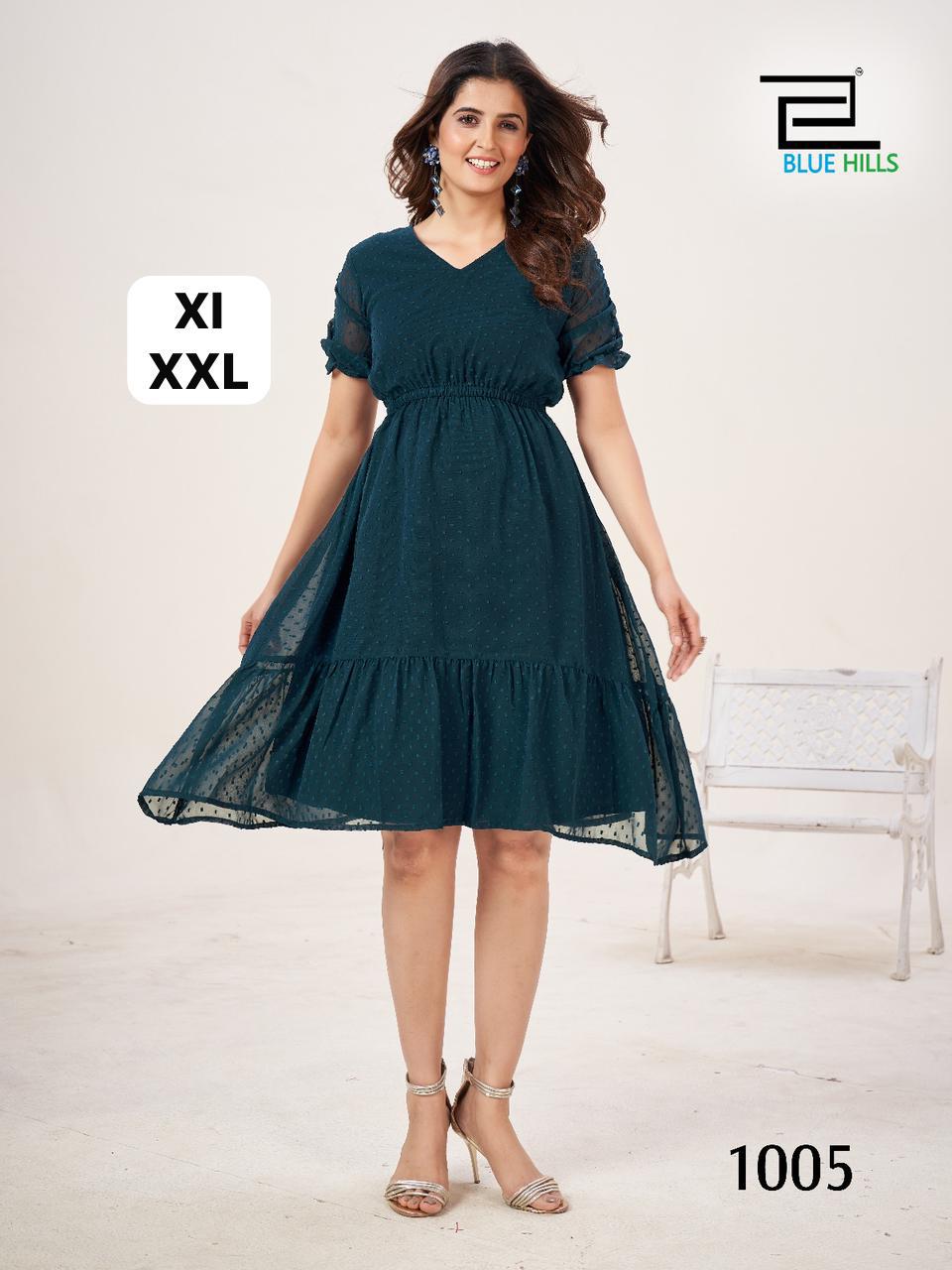 Charming 1005 Bluehills Georgette Western Dress