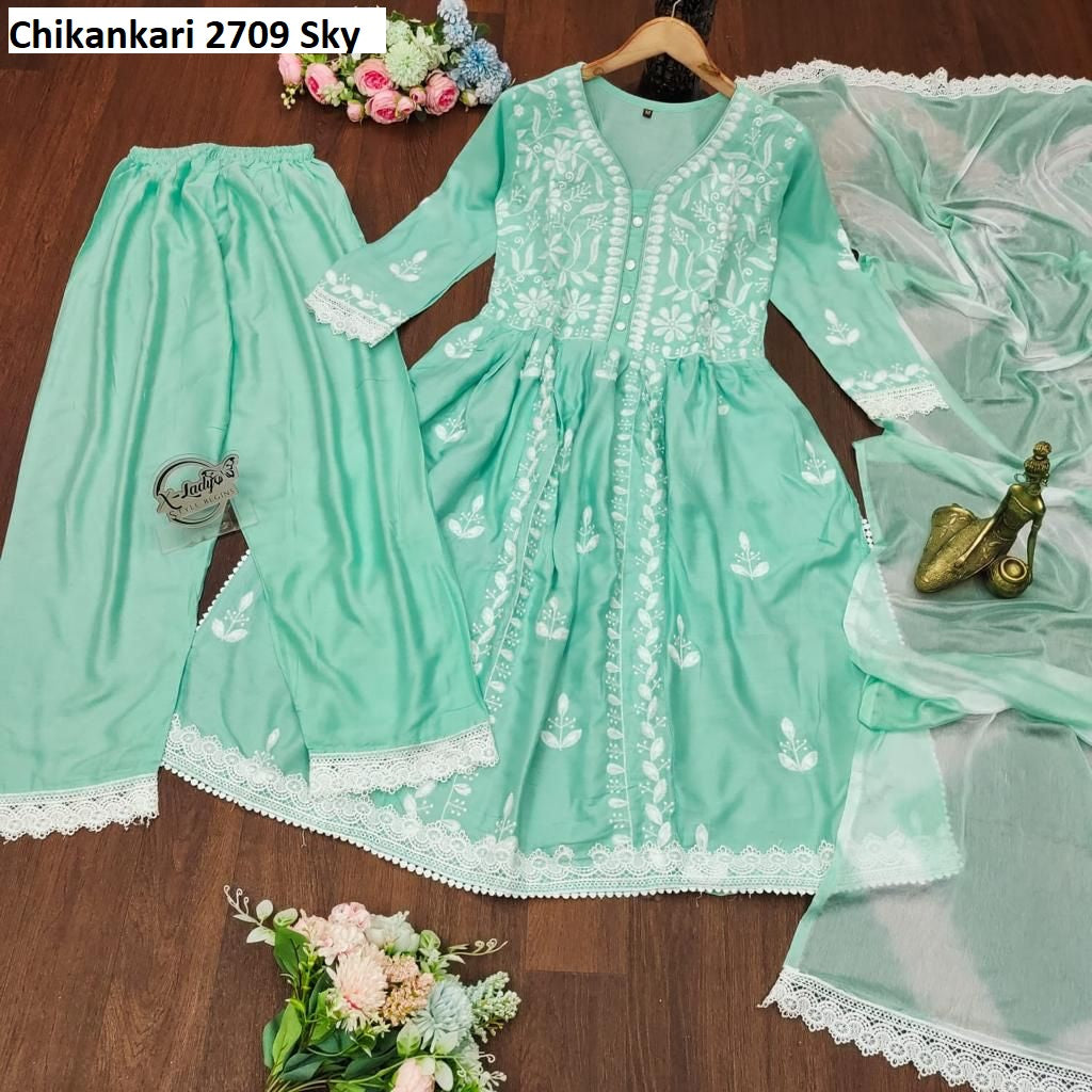Chikankari 2709 Sky Pavitra Sharma Festival Special Readymade Suits