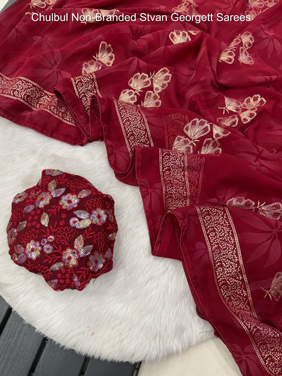 Chulbul Non-Branded Stvan Georgett Sarees