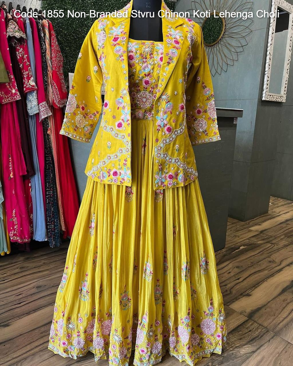 Code-1855 Non-Branded Stvru Chinon Koti Lehenga Choli