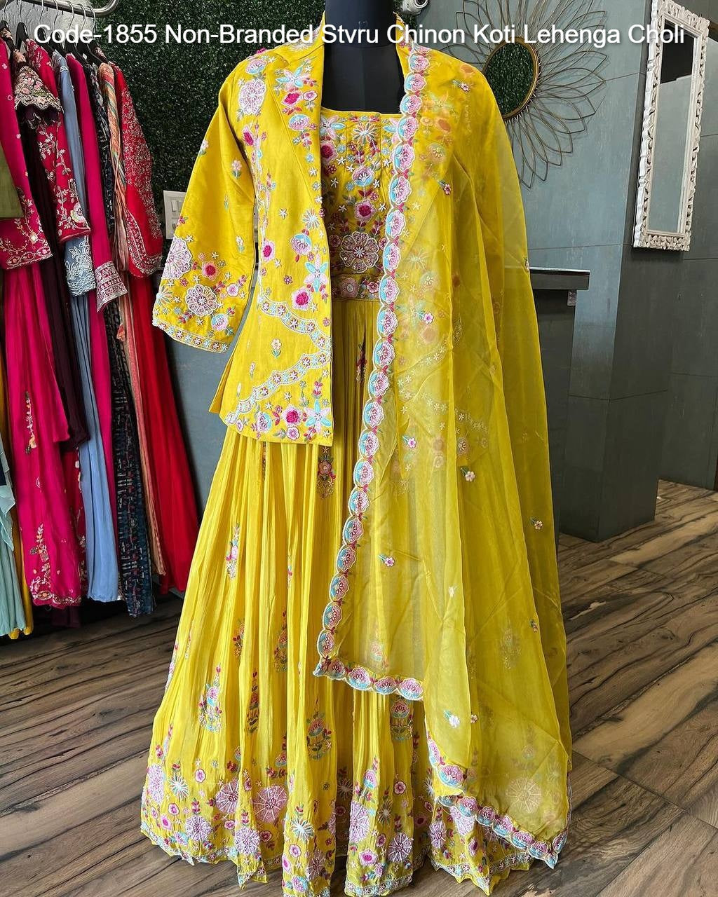 Code-1855 Non-Branded Stvru Chinon Koti Lehenga Choli