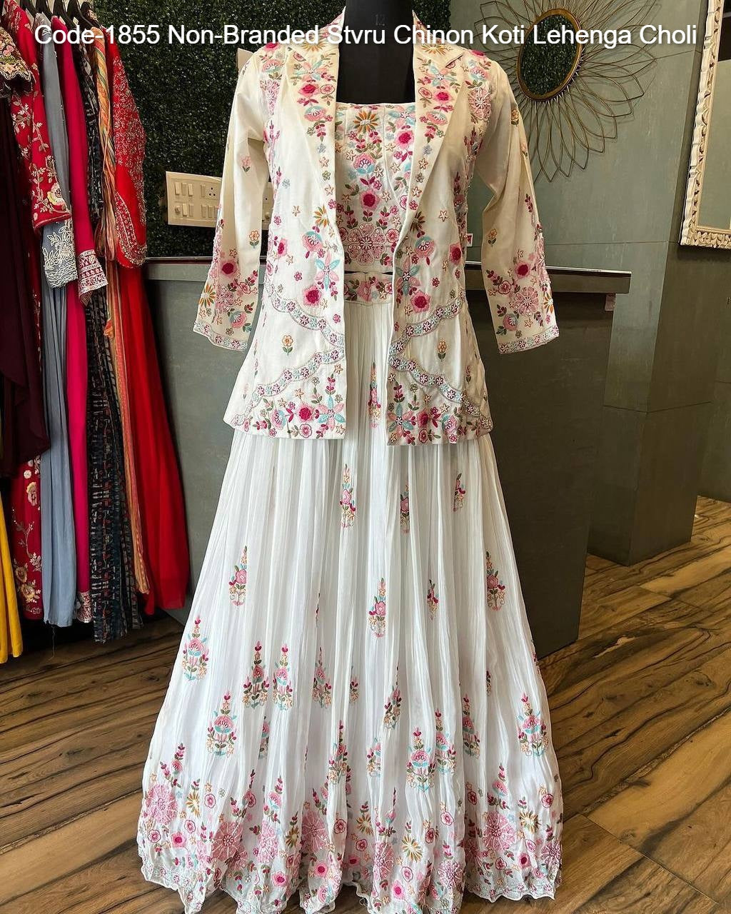 Code-1855 Non-Branded Stvru Chinon Koti Lehenga Choli