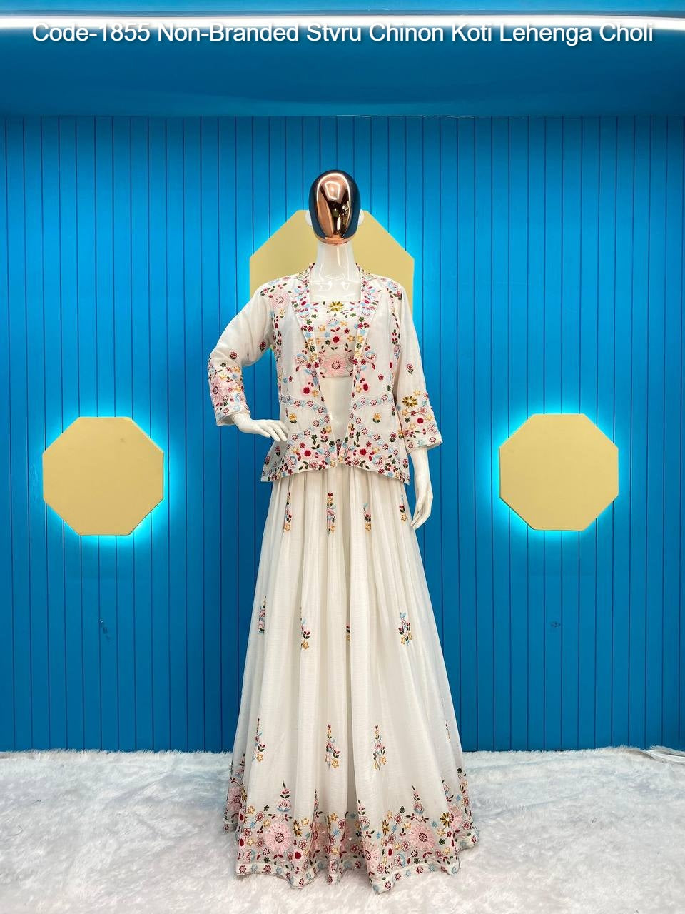 Code-1855 Non-Branded Stvru Chinon Koti Lehenga Choli