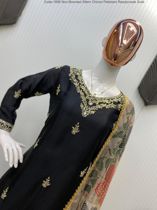 Code-1898 Non-Branded Stlem Chinon Pakistani Readymade Suits