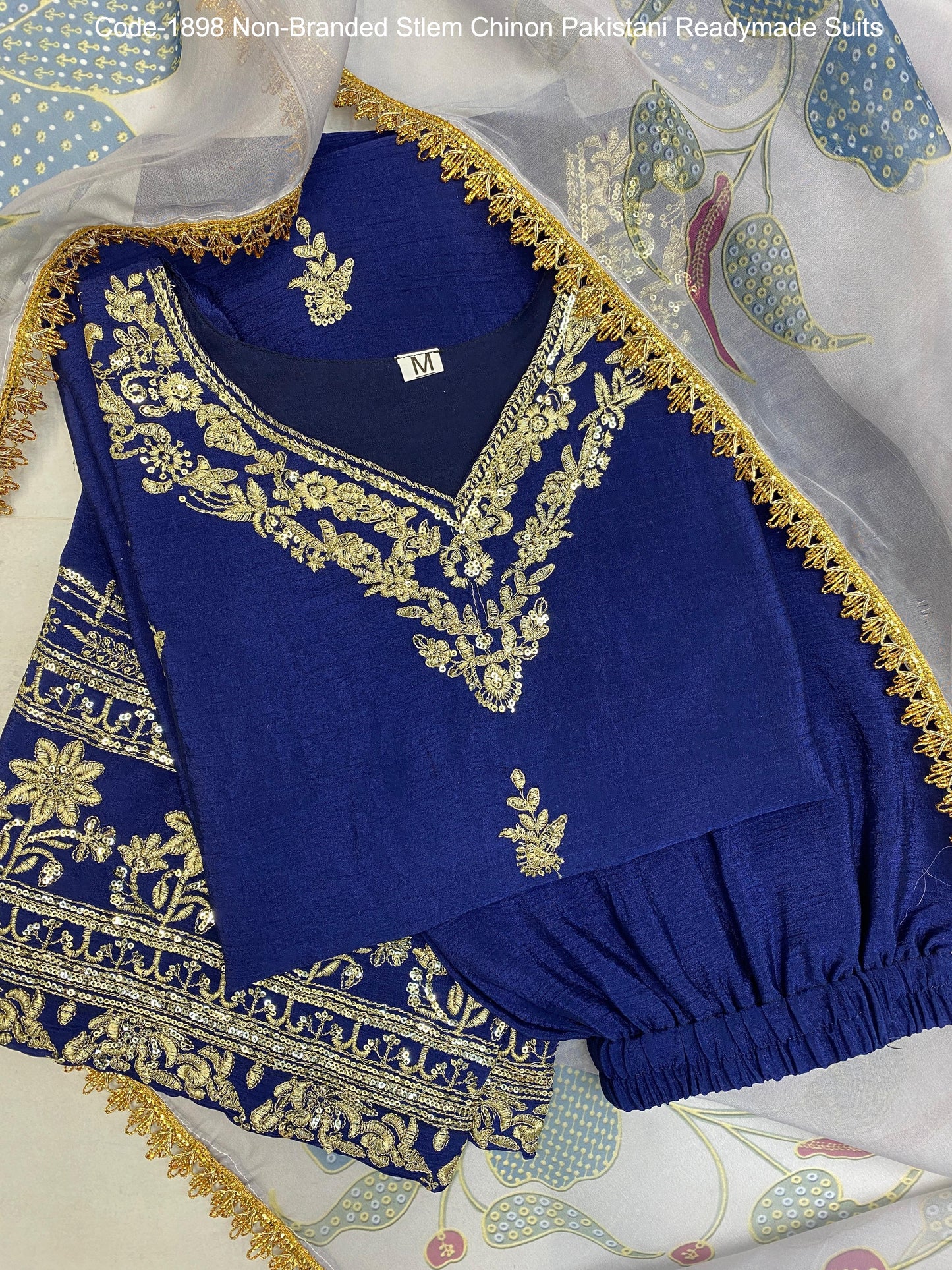 Code-1898 Non-Branded Stlem Chinon Pakistani Readymade Suits