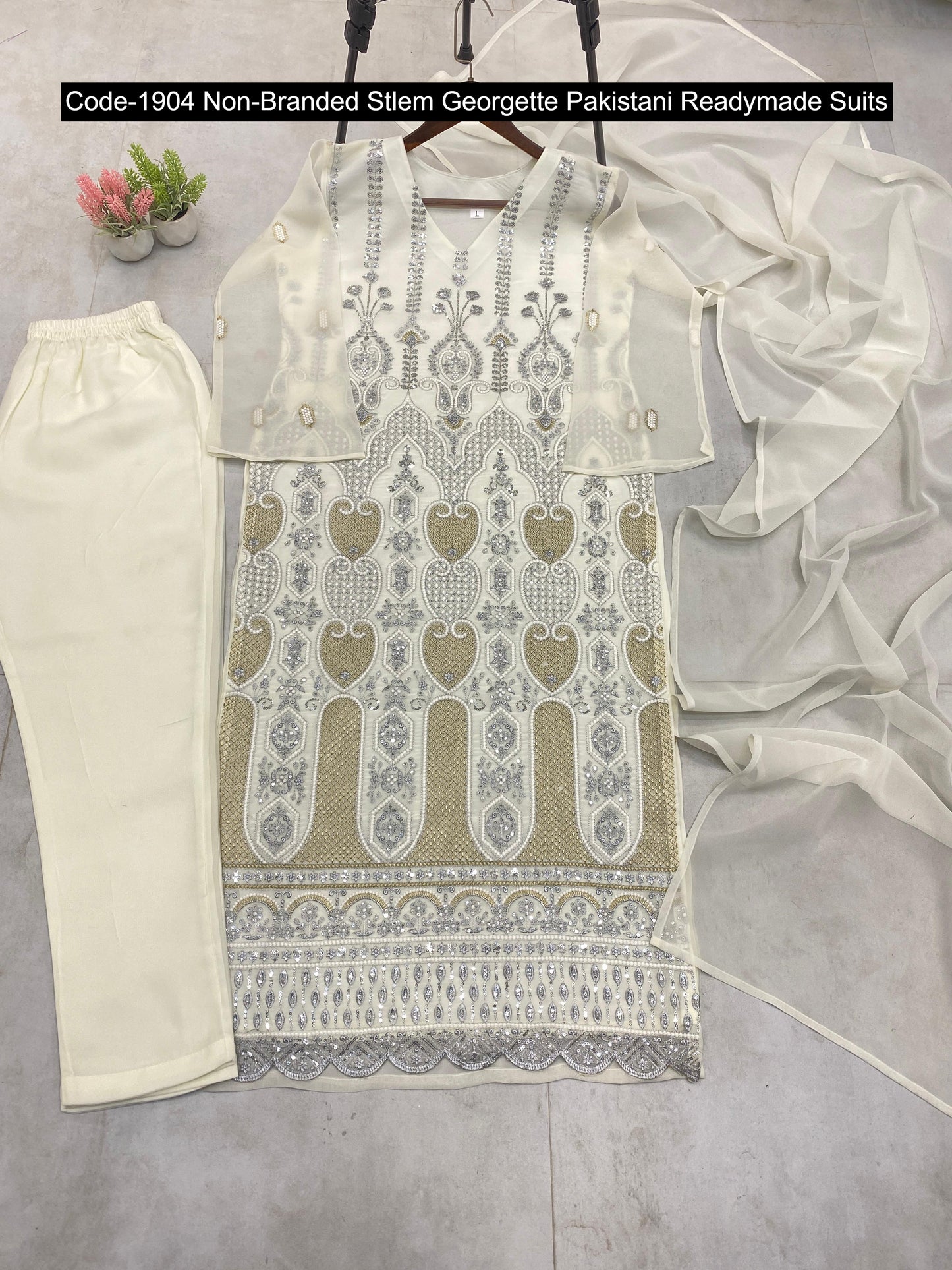 Code-1904 Non-Branded Stlem Georgette Pakistani Readymade Suits