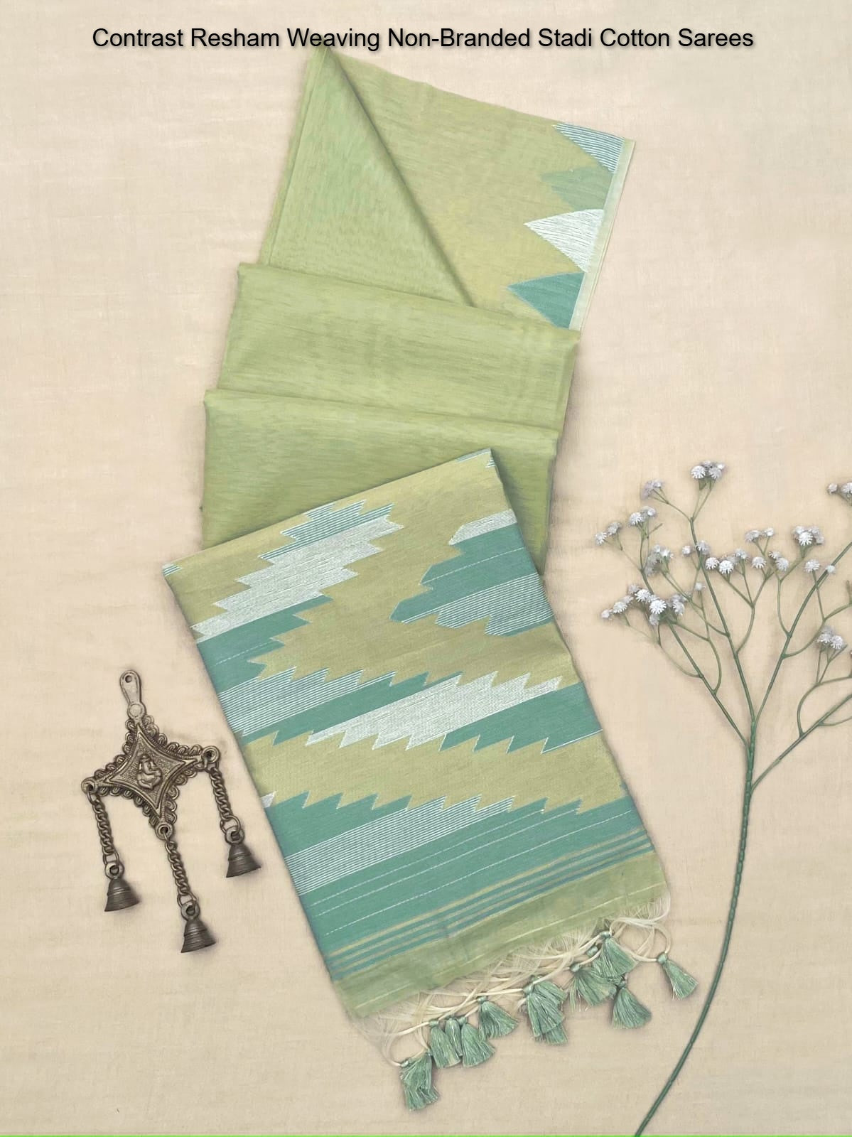 Contrast Resham Weaving Non-Branded Stadi Cotton Sarees