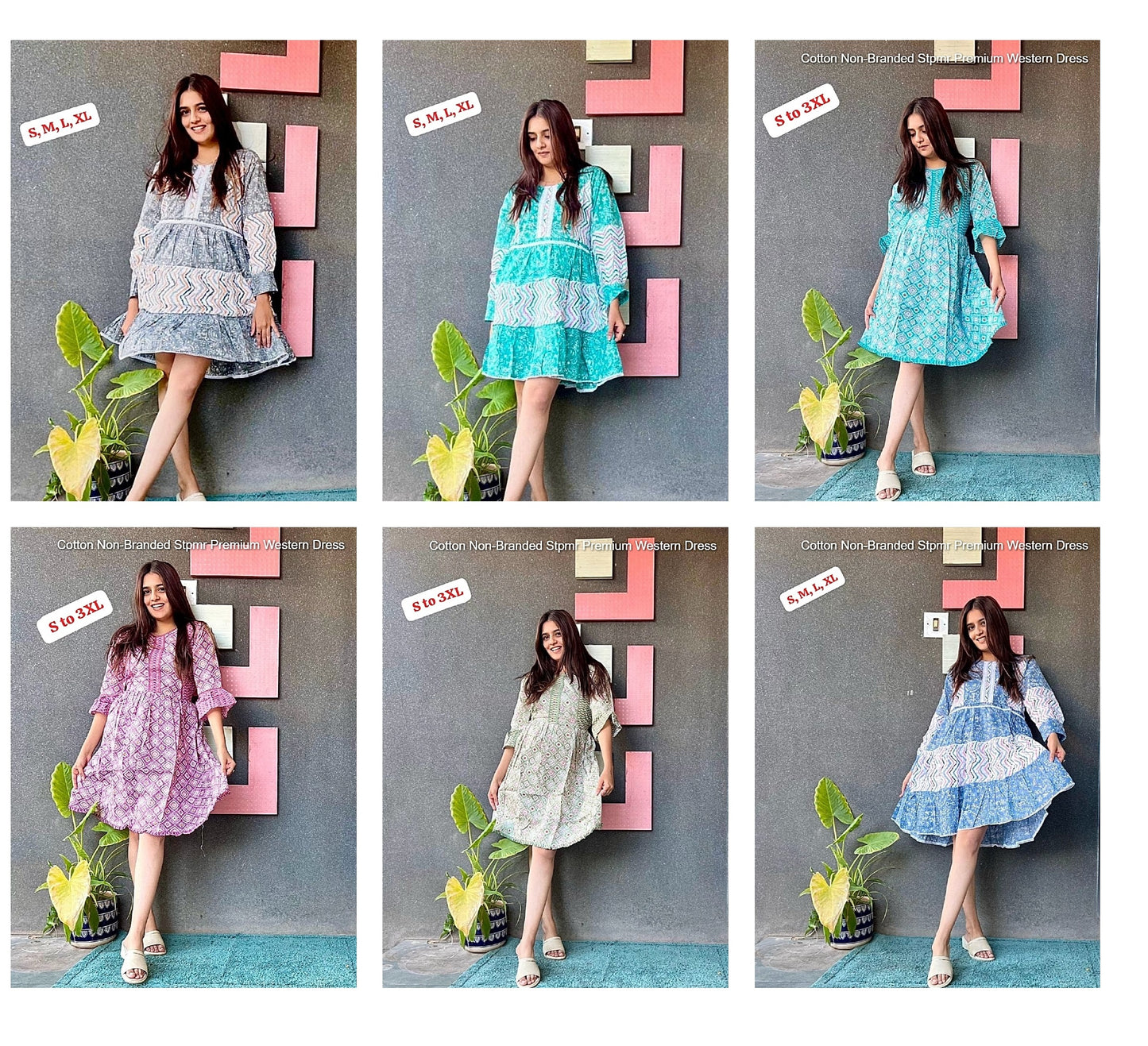 Cotton Non-Branded Stpmr Premium Western Dress