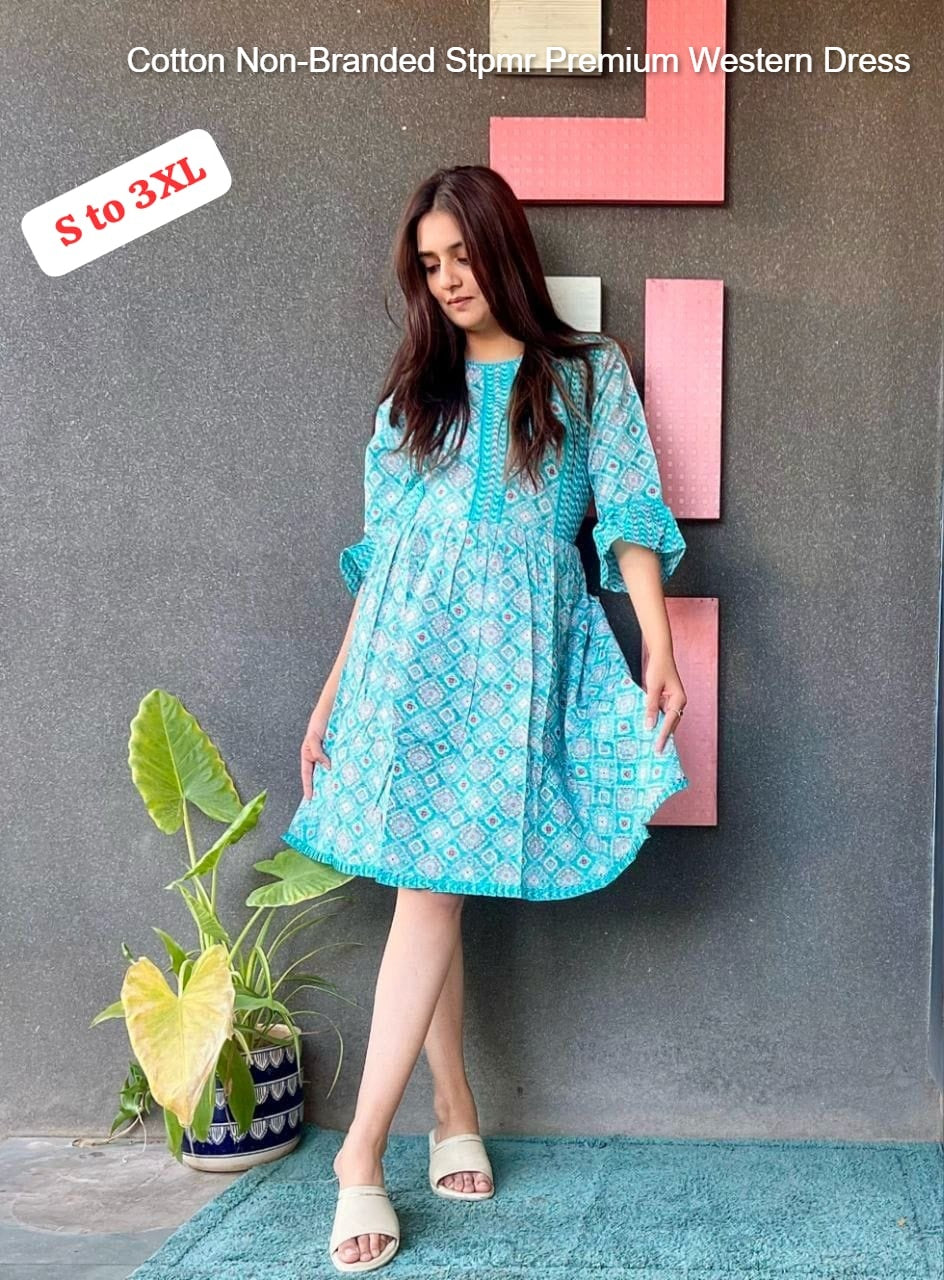 Cotton Non-Branded Stpmr Premium Western Dress