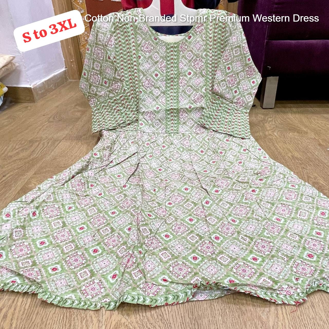 Cotton Non-Branded Stpmr Premium Western Dress