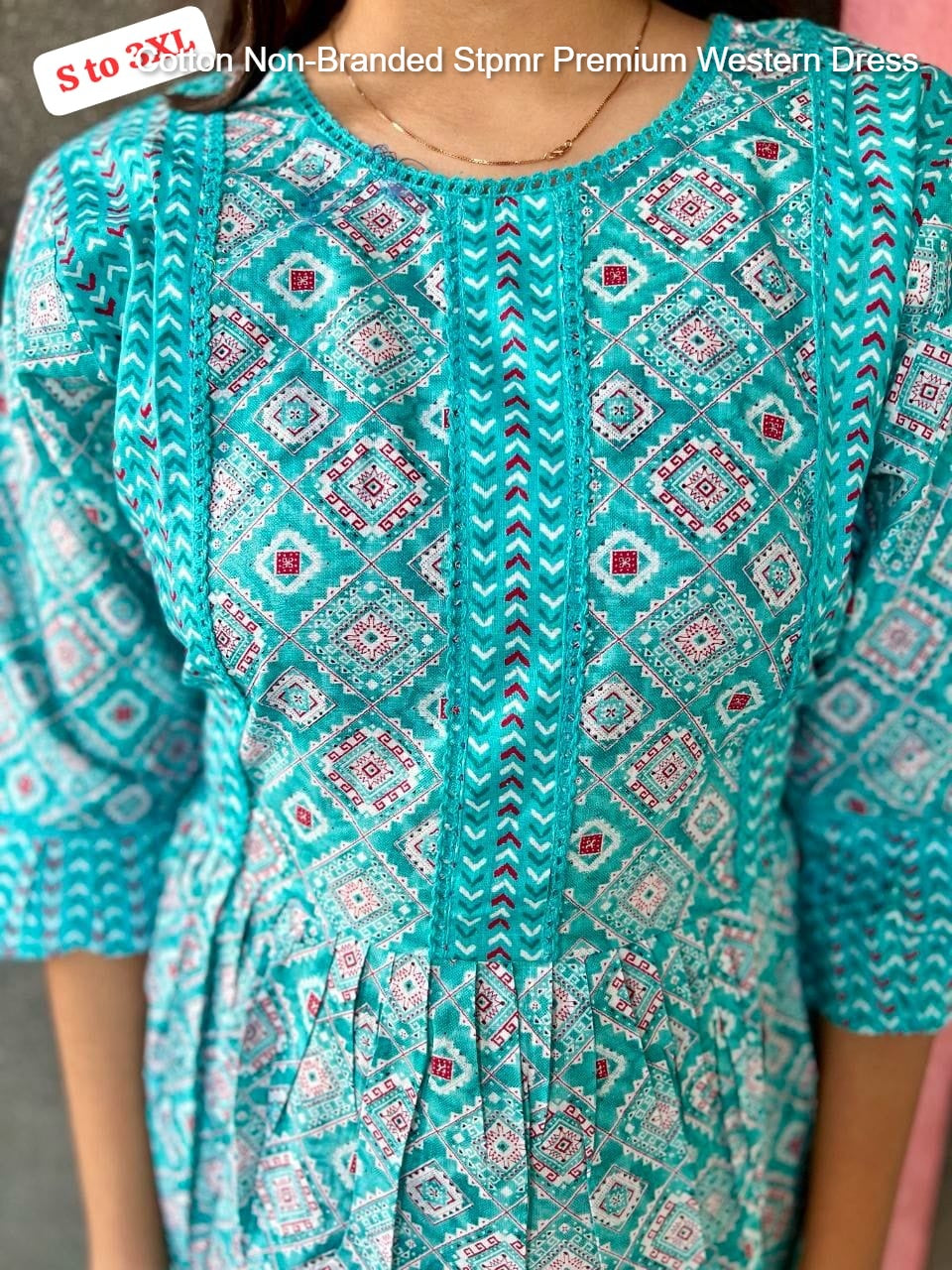Cotton Non-Branded Stpmr Premium Western Dress