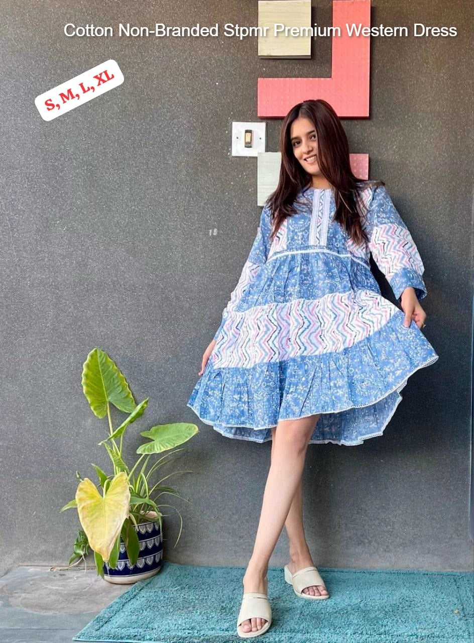 Cotton Non-Branded Stpmr Premium Western Dress