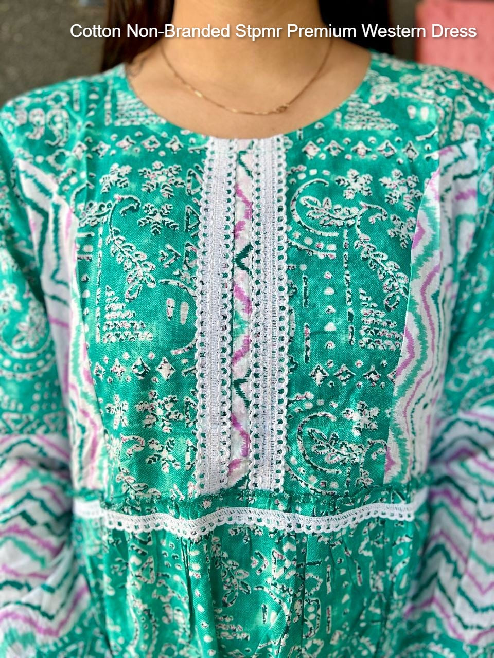 Cotton Non-Branded Stpmr Premium Western Dress