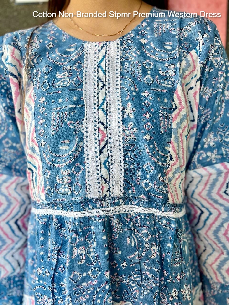 Cotton Non-Branded Stpmr Premium Western Dress