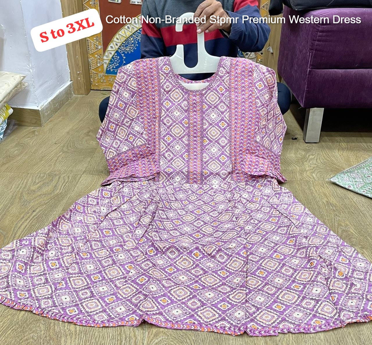 Cotton Non-Branded Stpmr Premium Western Dress