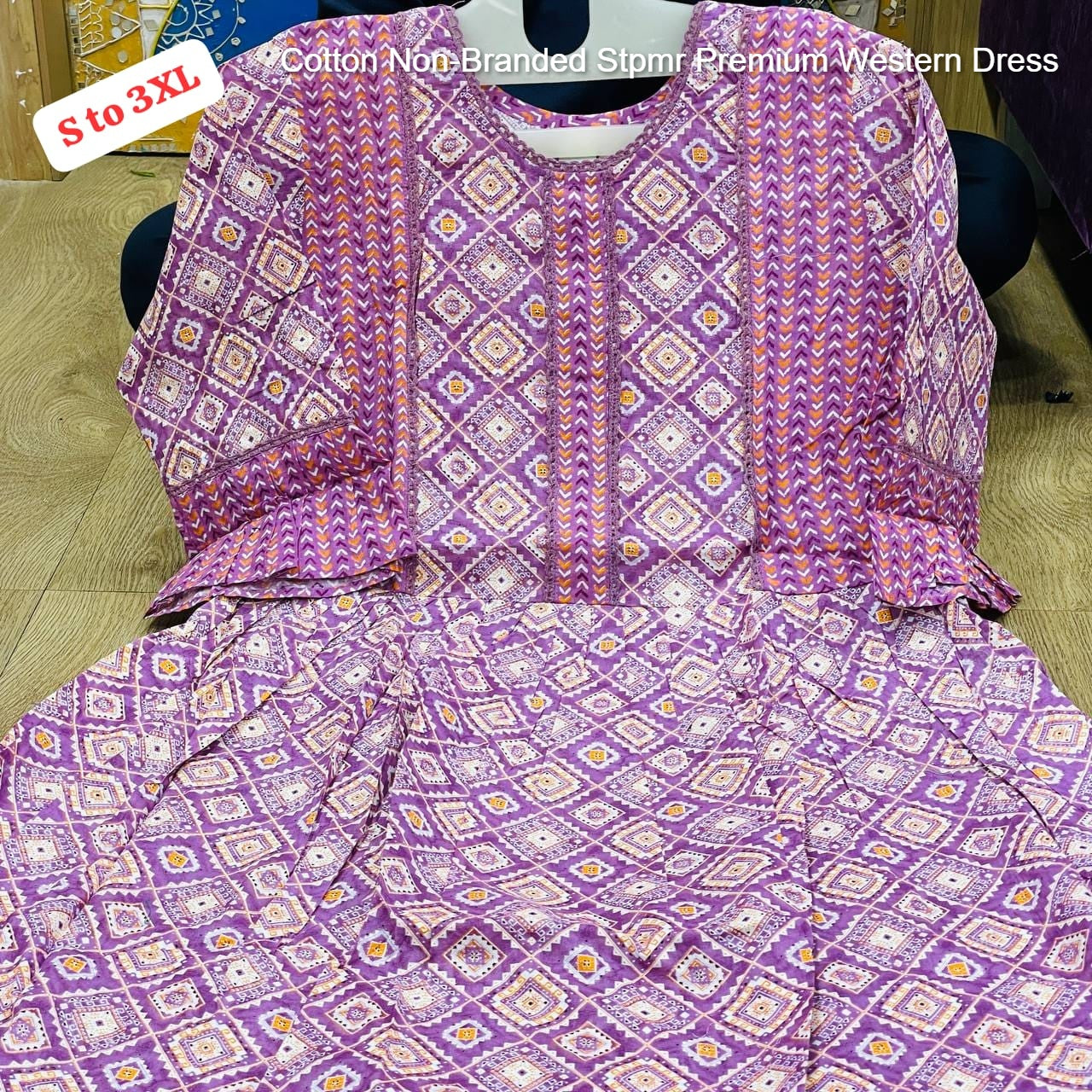 Cotton Non-Branded Stpmr Premium Western Dress