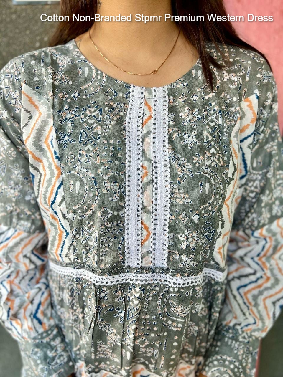 Cotton Non-Branded Stpmr Premium Western Dress