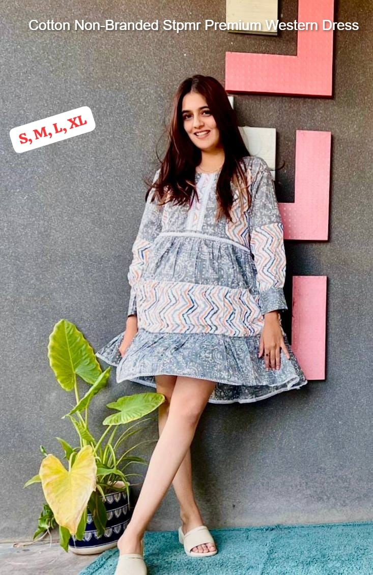 Cotton Non-Branded Stpmr Premium Western Dress