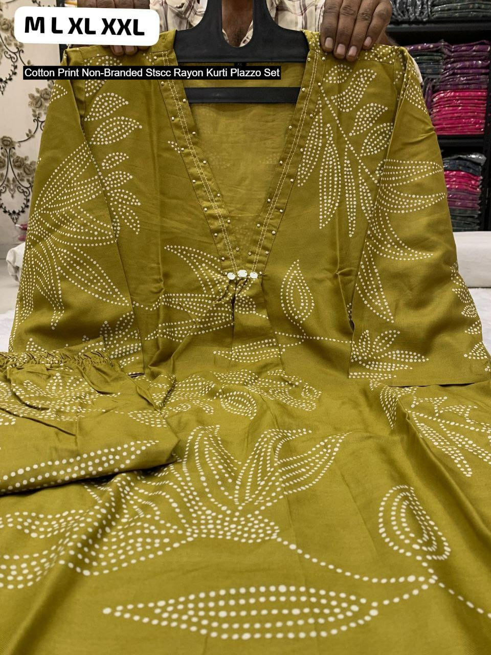 Cotton Print Non-Branded Stscc Rayon Kurti Plazzo Set
